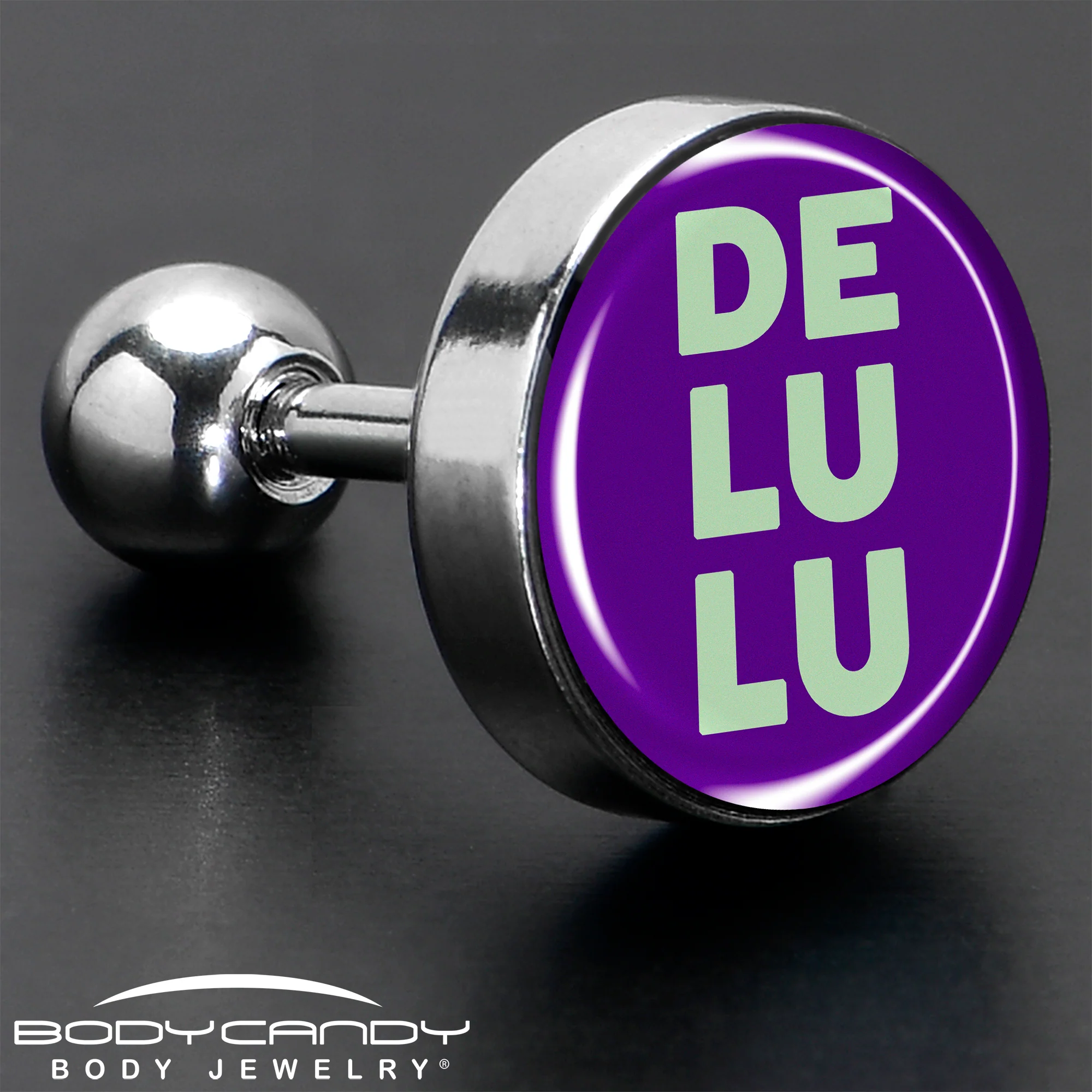 16G 1/4 Word DELULU Tragus Cartilage Earring by Onyx O - Image 7