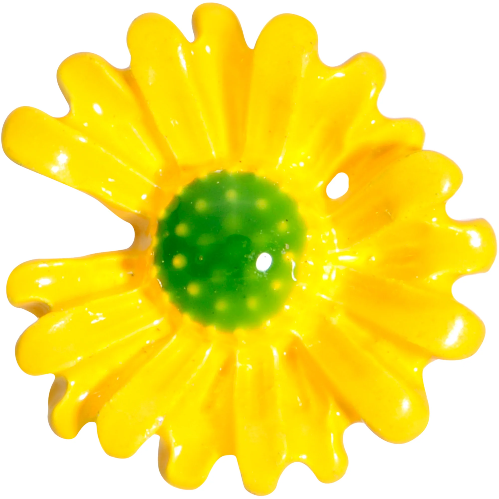 16G 1/4 Yellow Daisy Flower Cartilage Tragus Earring - Image 2