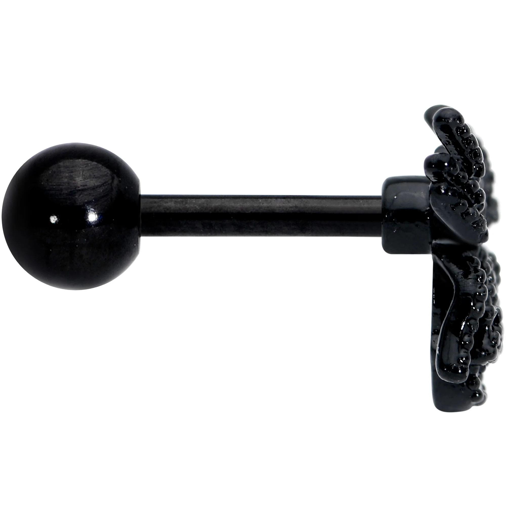 16G 1/4 Yellow Gem Black Spider Halloween Cartilage Tragus Earring - Image 3