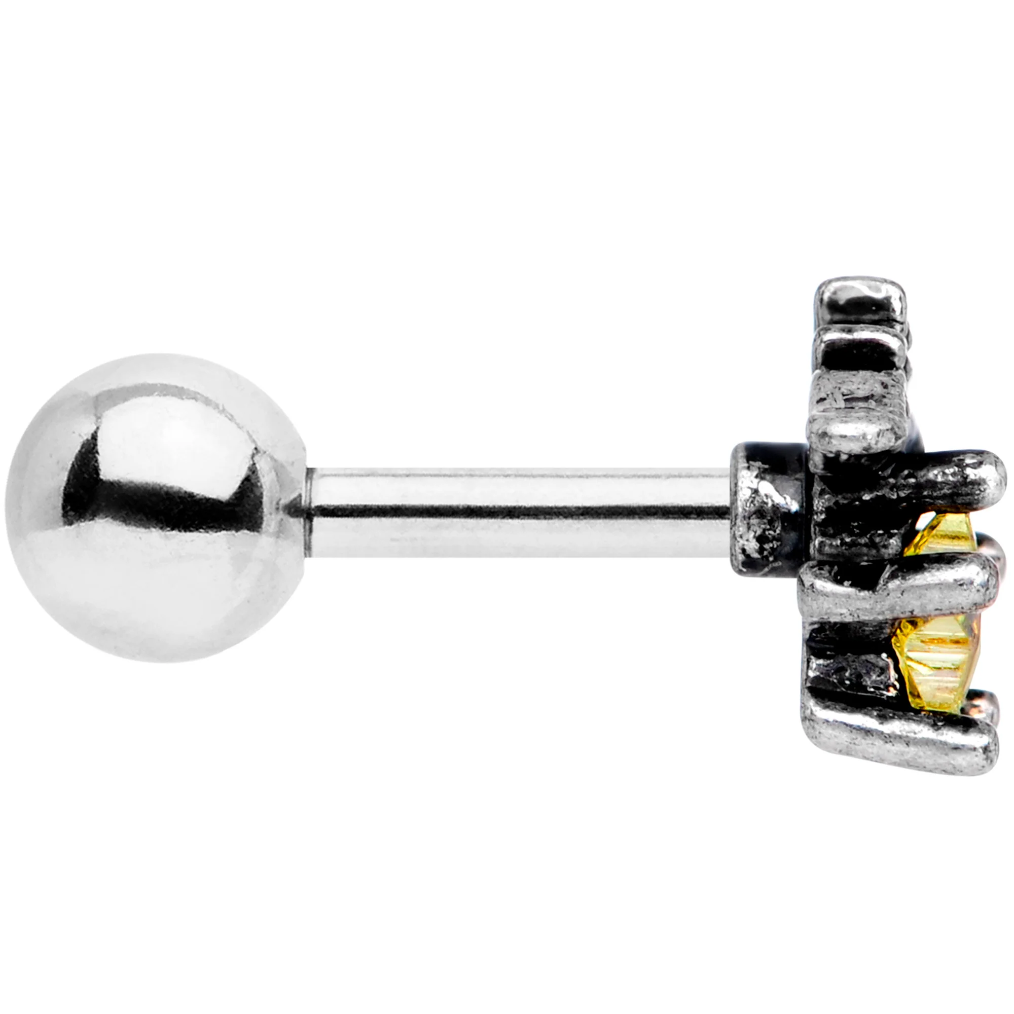 16G 1/4 Yellow Gem Shooting Star Cartilage Tragus Earring - Image 3