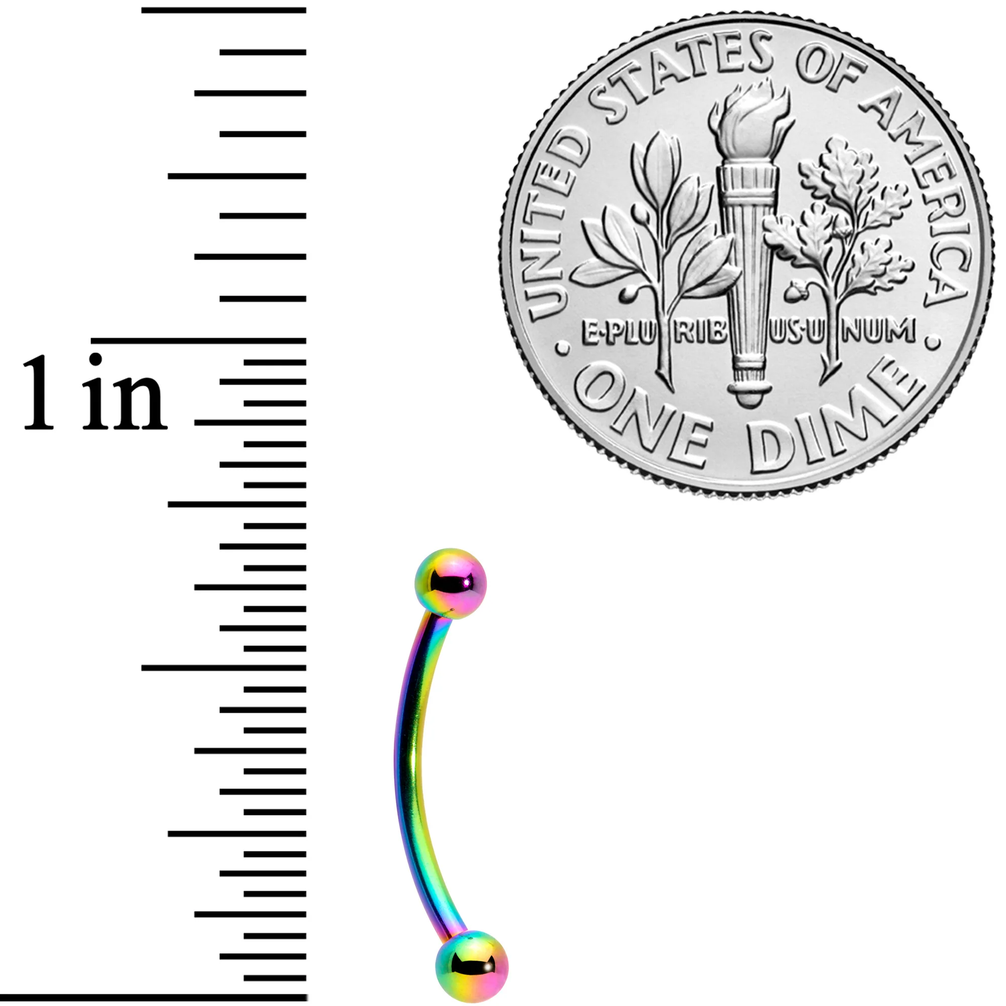 16G 1/2 Rainbow Curved Barbell - Image 3