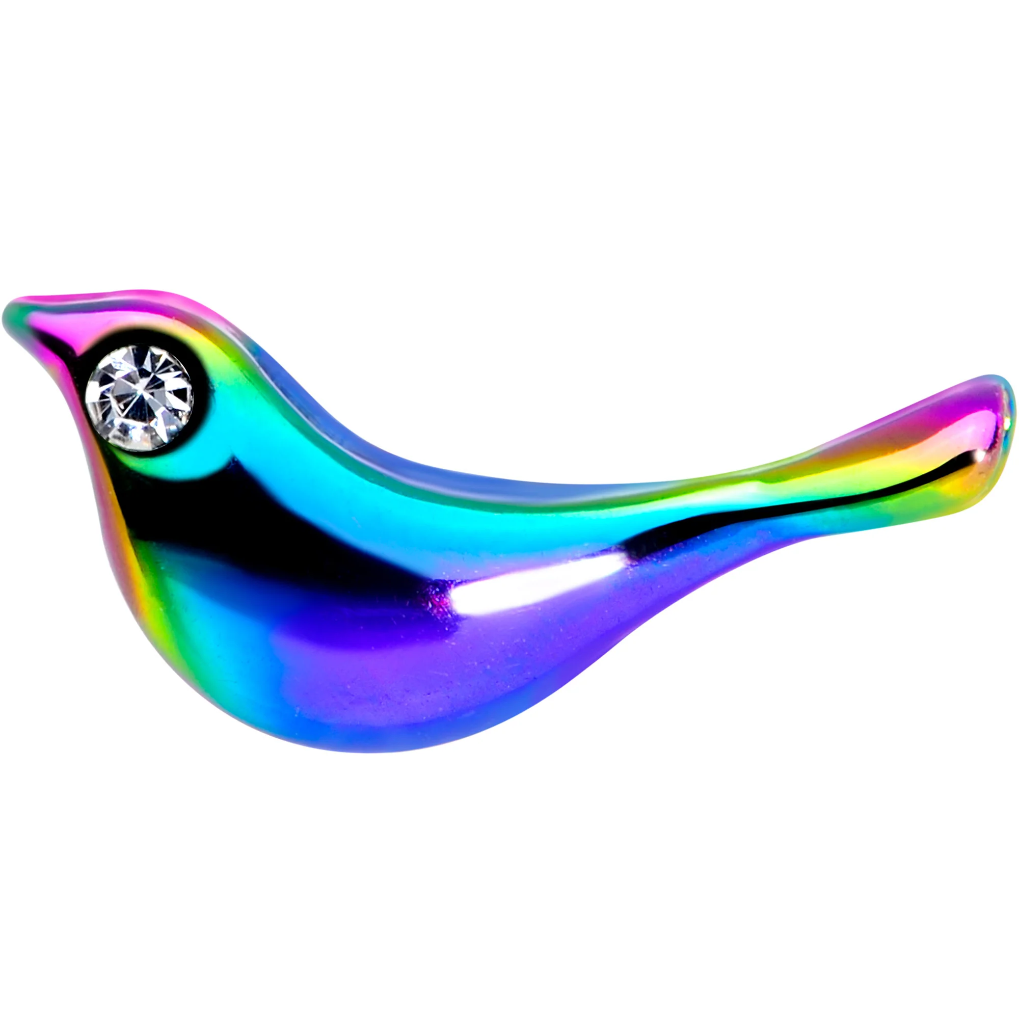 16G 1/4 Clear Gem Rainbow Bird Labret Monroe Tragus - Image 3