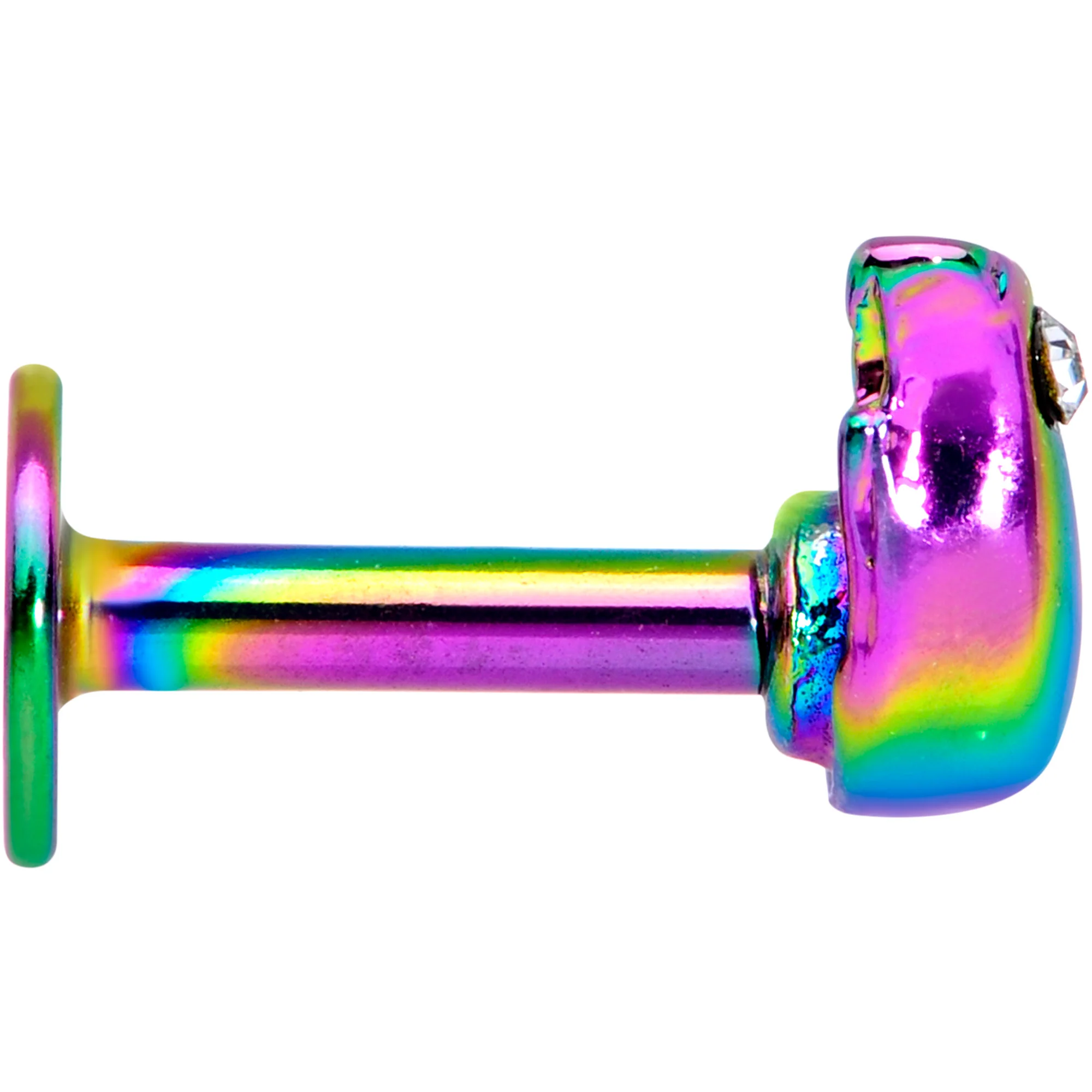 16G 1/4 Clear Gem Rainbow Bird Labret Monroe Tragus - Image 4