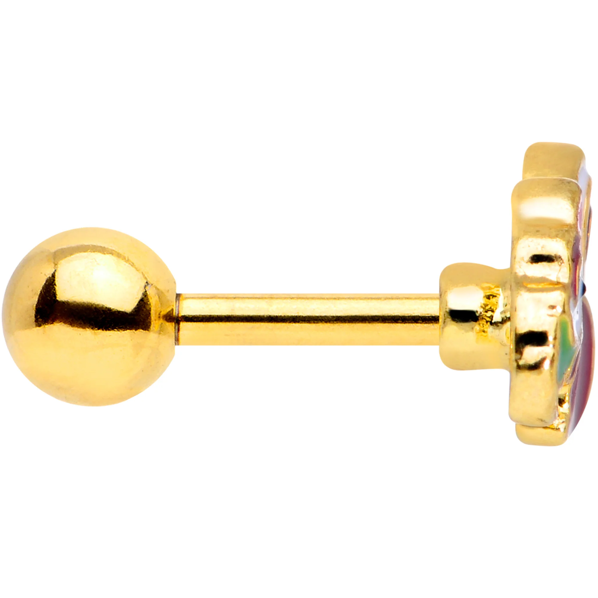 16G 1/4 Gold Tone Snacking Squirrel Cartilage Tragus Earring - Image 3
