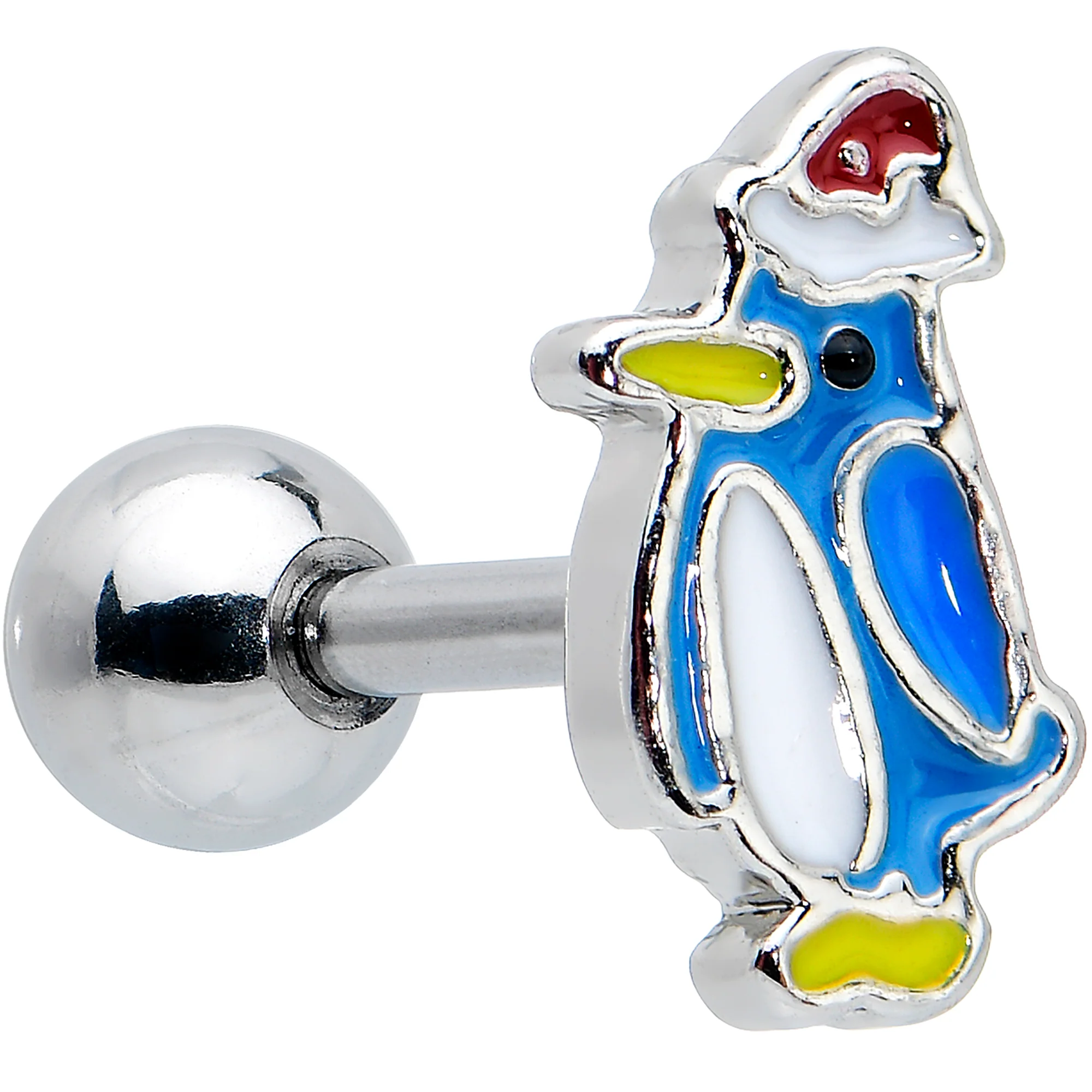 16G 1/4 Penguin Snowman Holiday Blue Cartilage Earring Set of 3 - Image 3