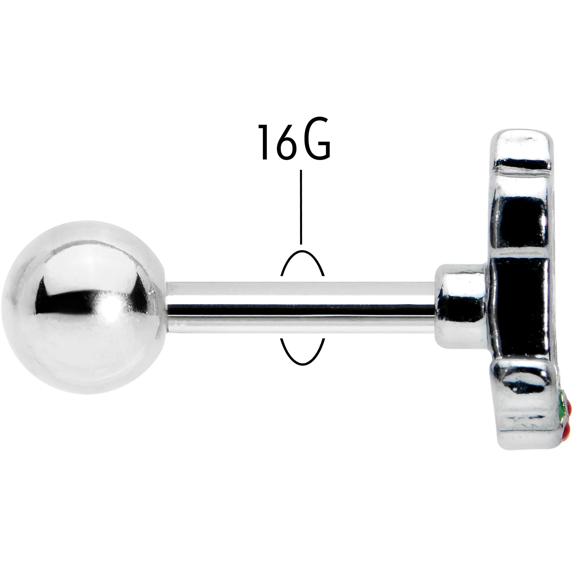 16G 1/4 Sweet Holiday Christmas Candle Cartilage Tragus Earring - Image 5