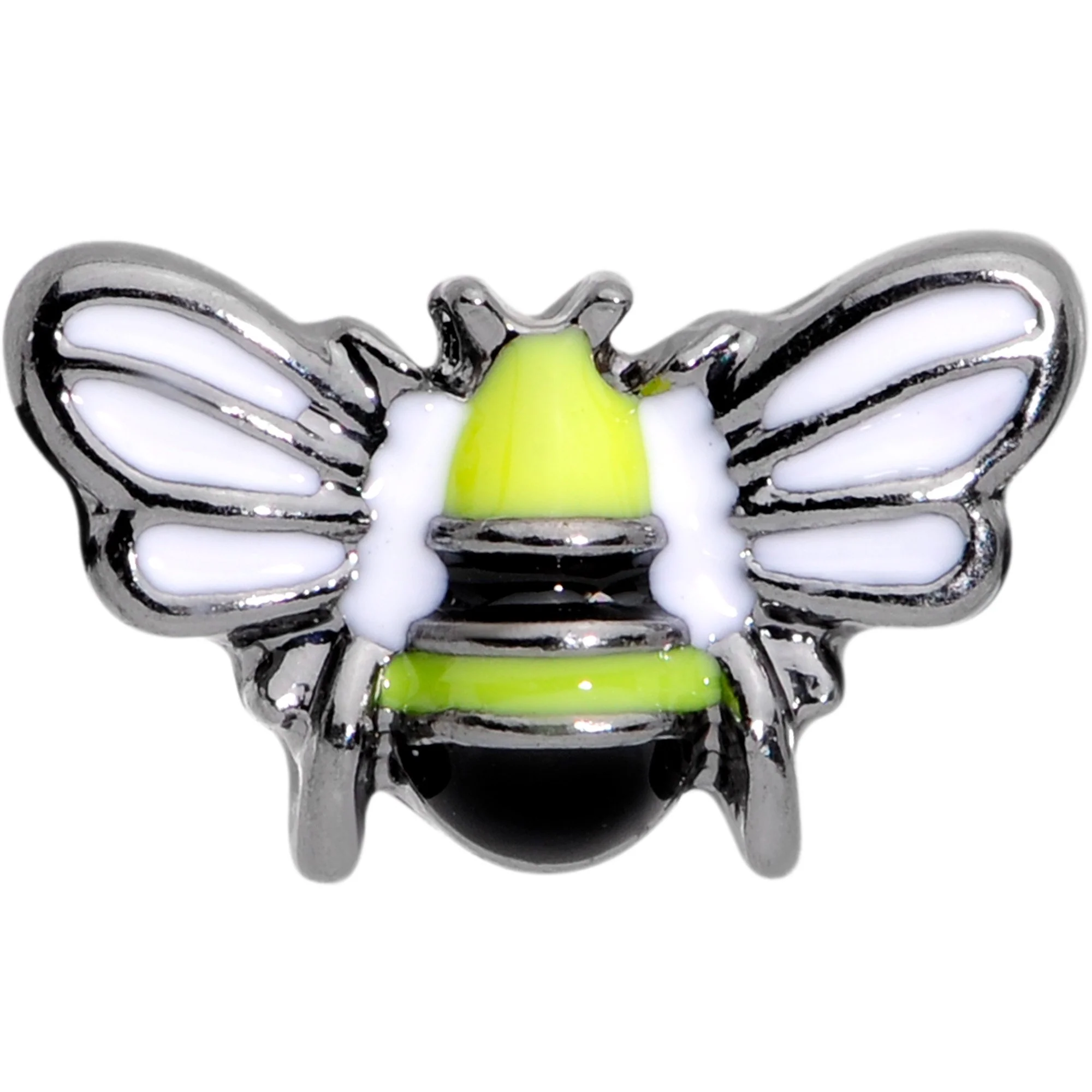 16G 1/4 Yellow Black Blissful Bumblebee Cartilage Tragus Earring - Image 2