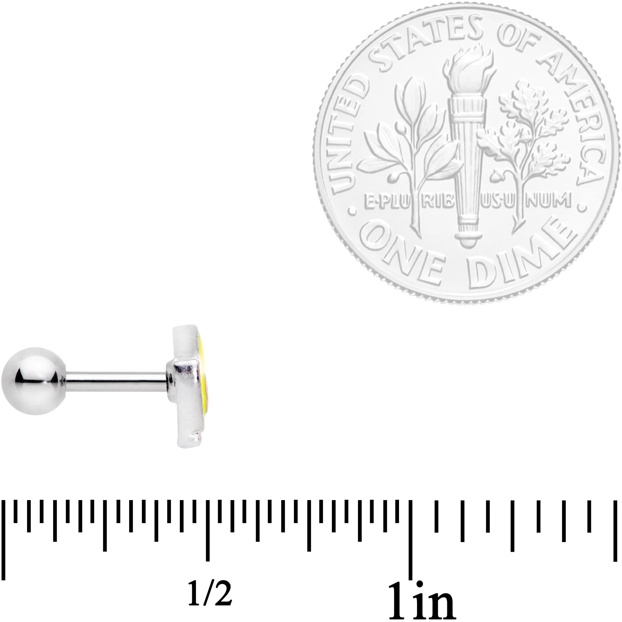 16G 1/4 Yellow Easter Chick Cartilage Tragus Earring - Image 4