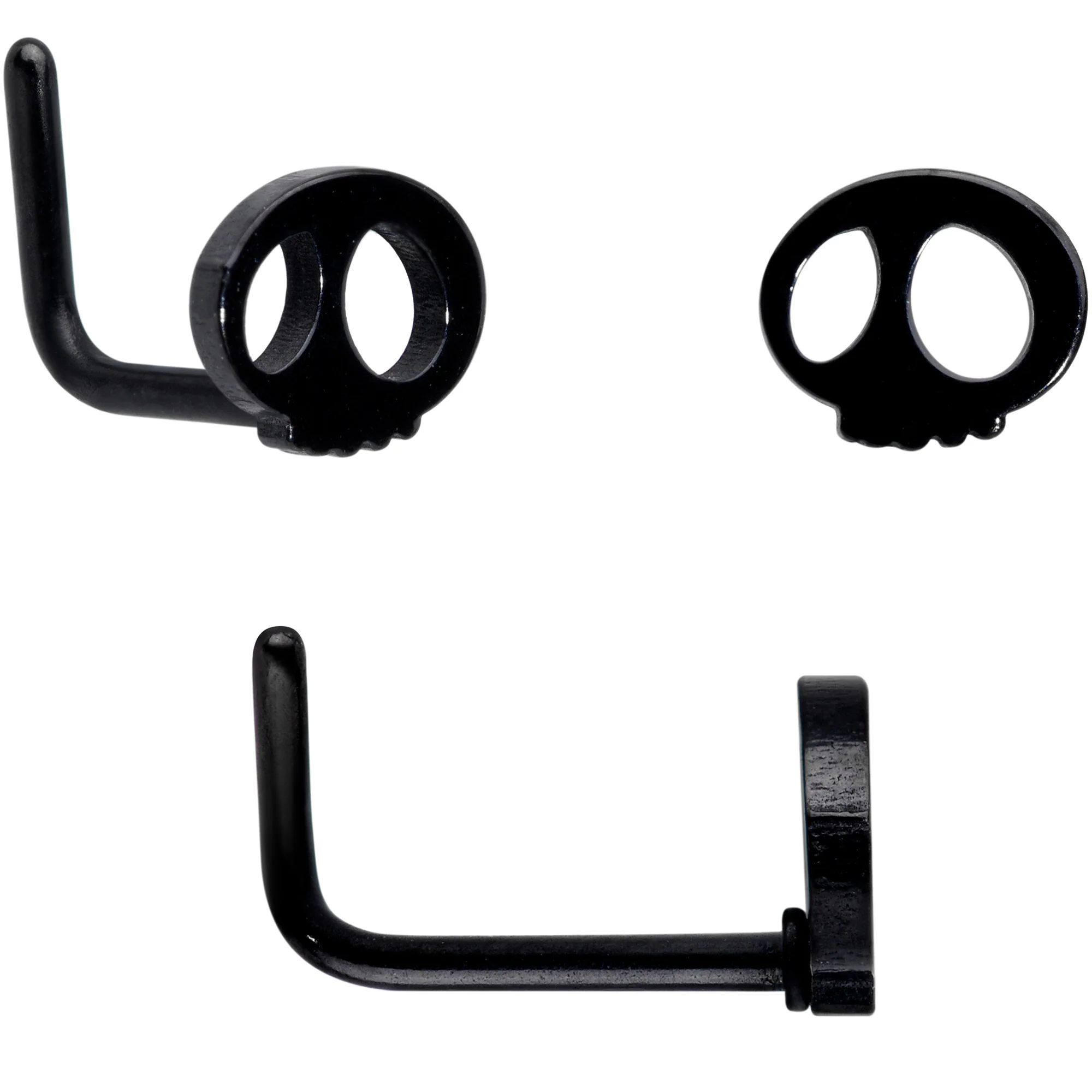 16G 20G Black Halloween Cartilage Labret Nose Ring Set of 3 - Image 4