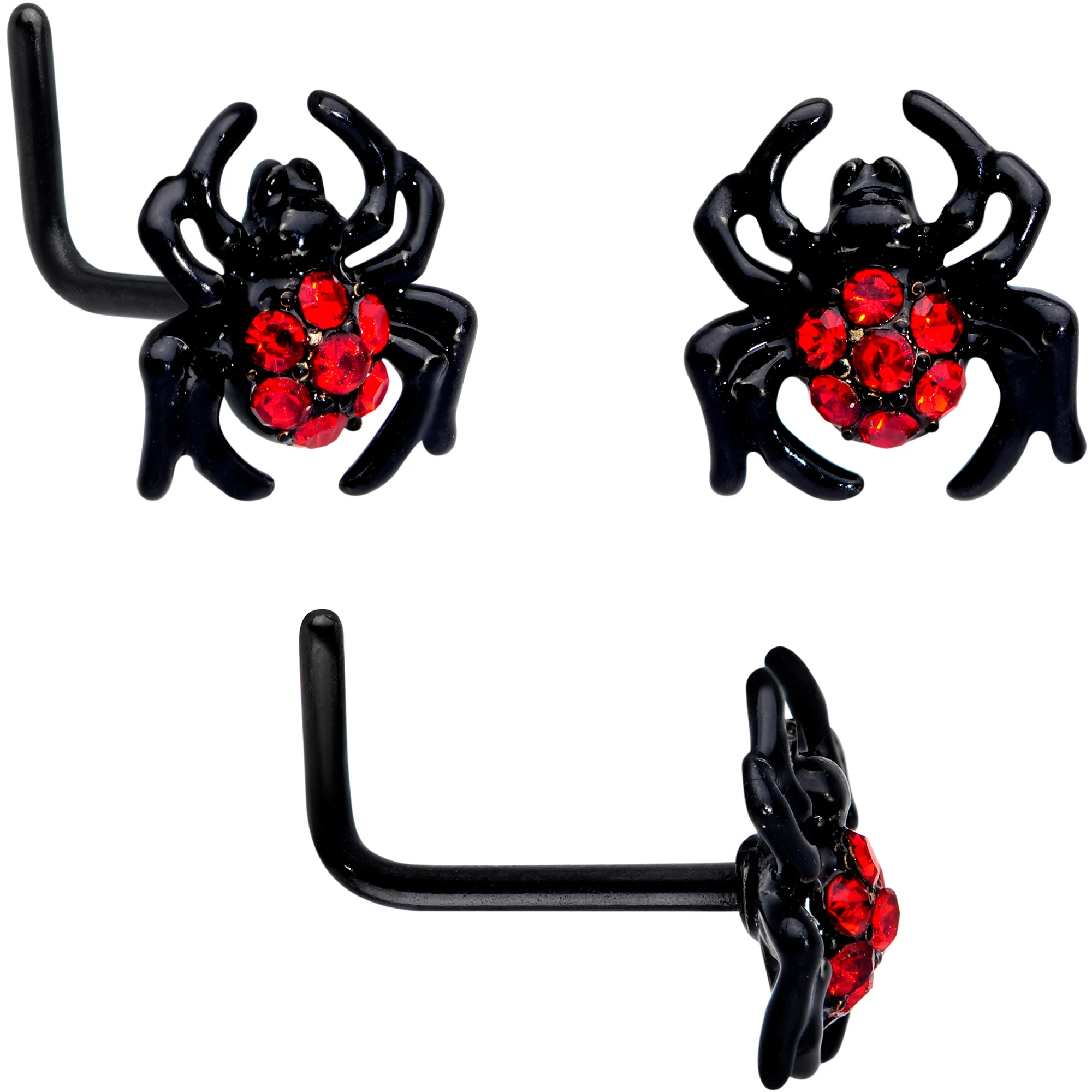 16G 20G Red Spider Halloween Cartilage Labret Nose Set of 3 - Image 4