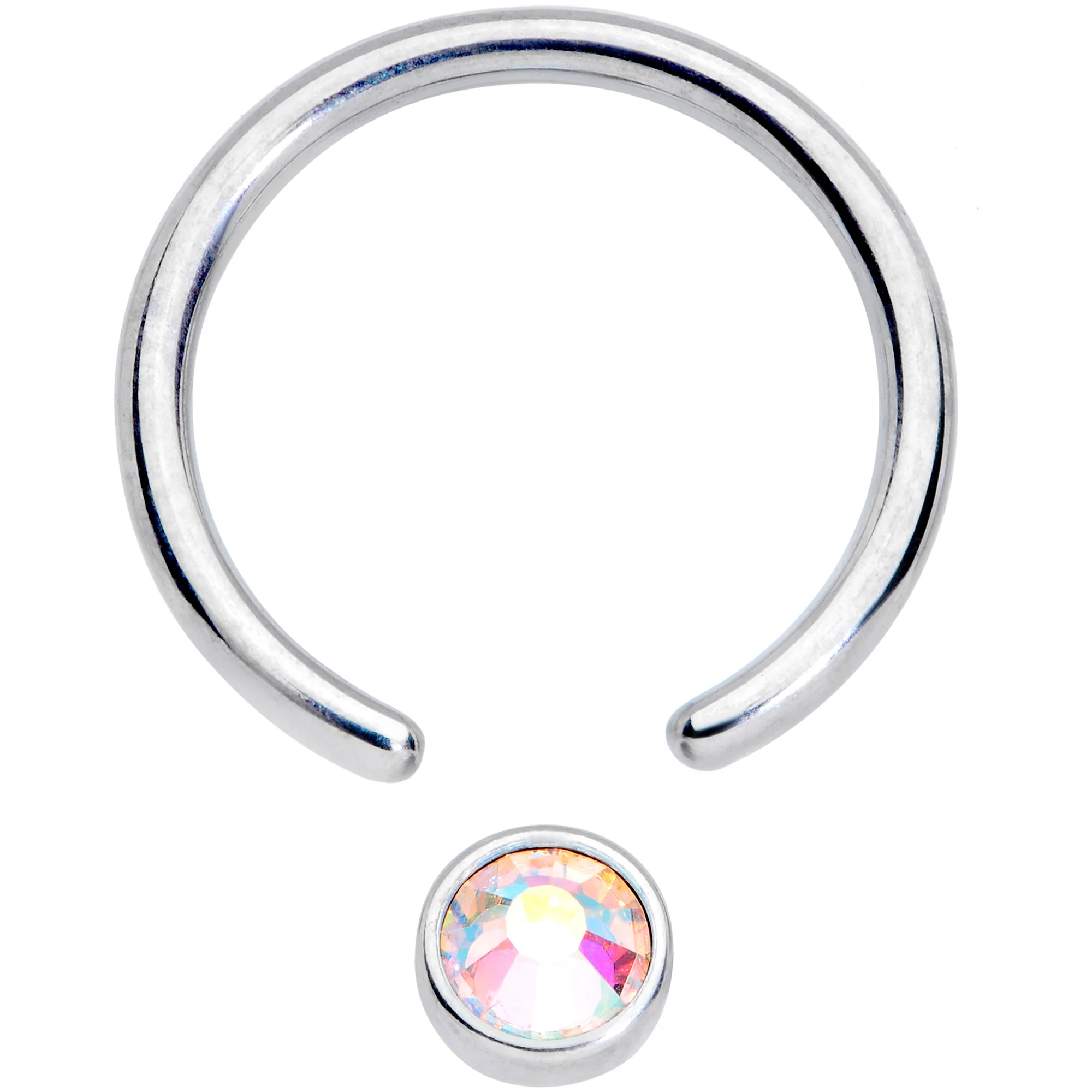 16G 3/8 Aurora Gem 4mm Disc BCR Ball Closure Ring - Image 3