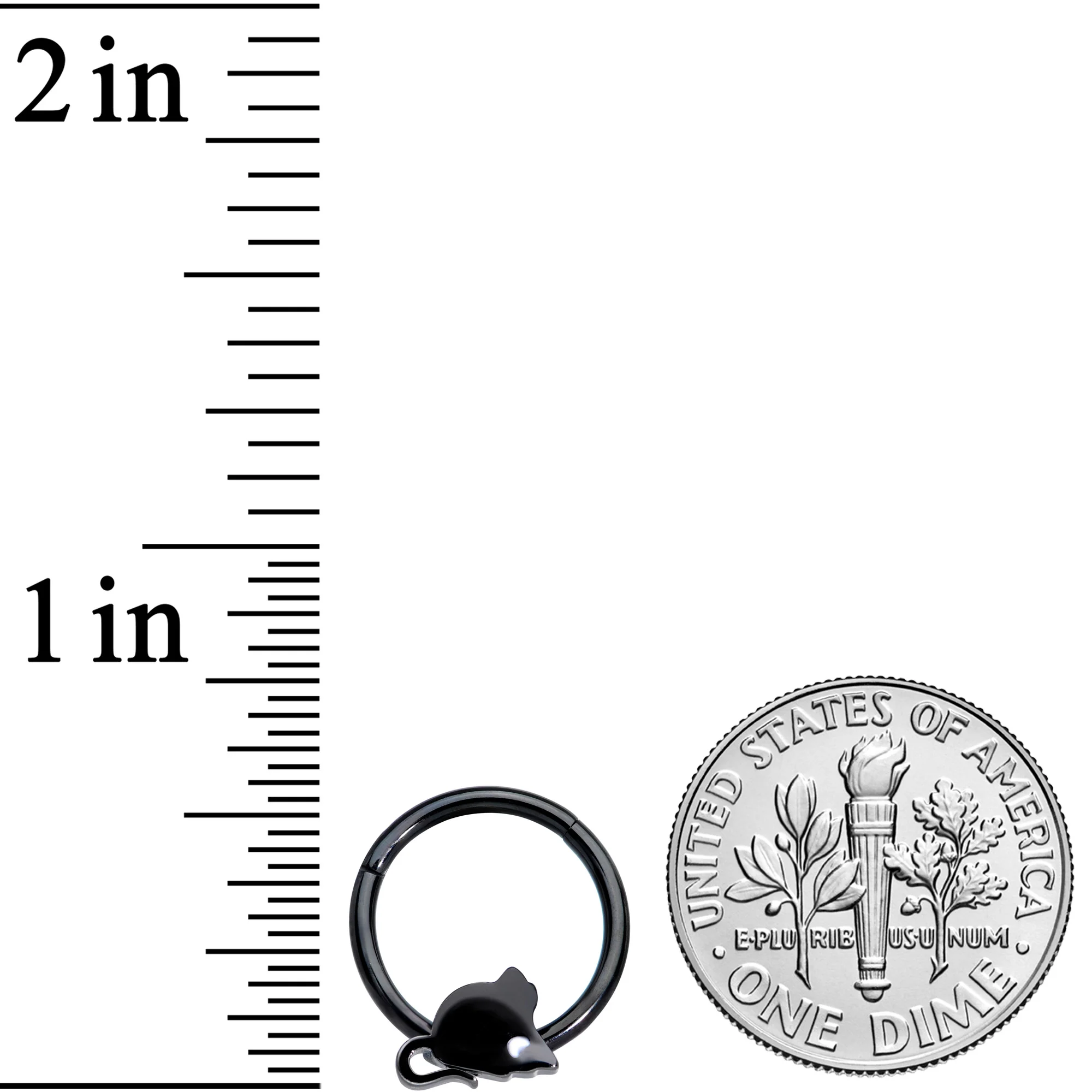 16G 3/8 Black Mouse Septum Clicker - Image 3