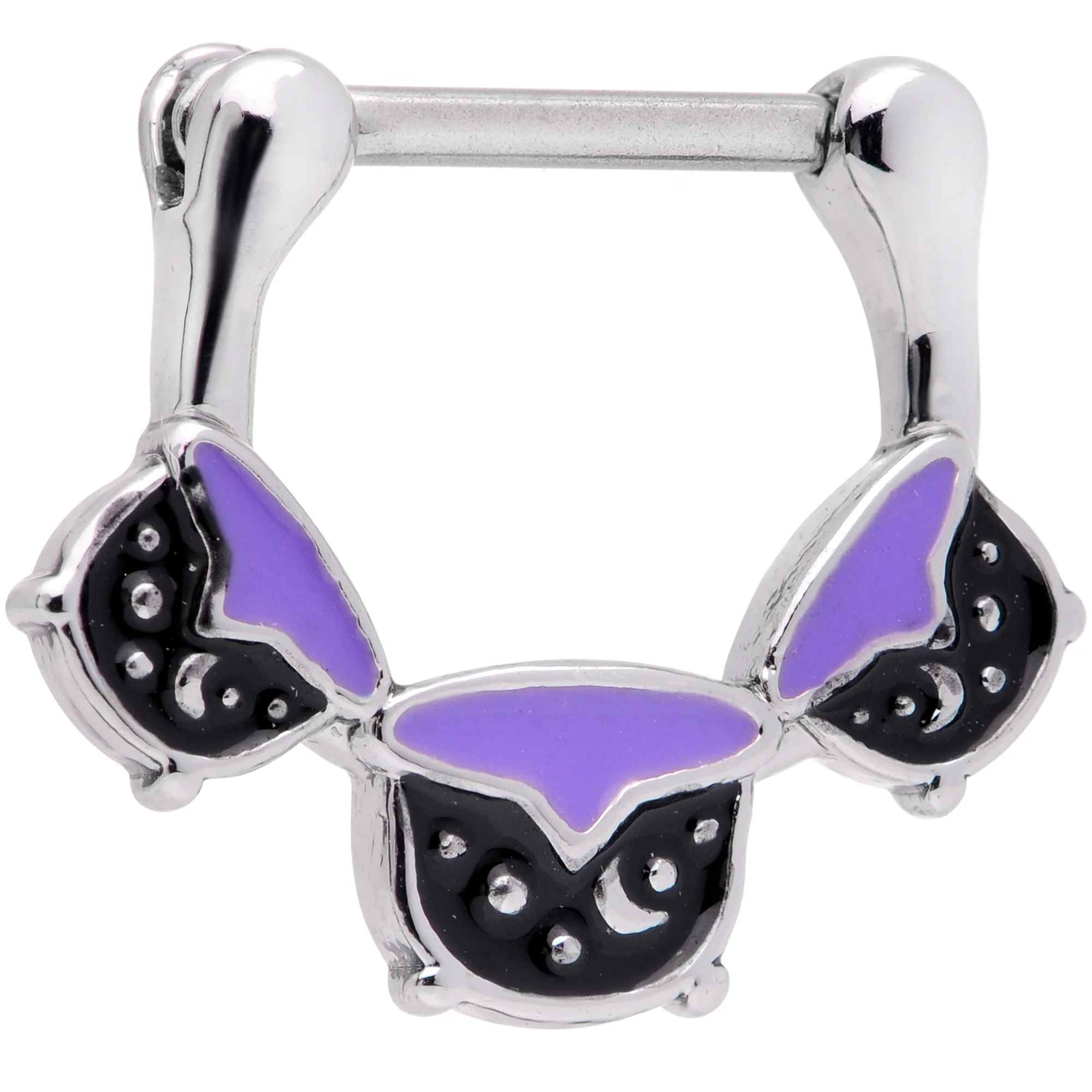 16G 3/8 Black Purple Cauldron Halloween Cartilage Clicker