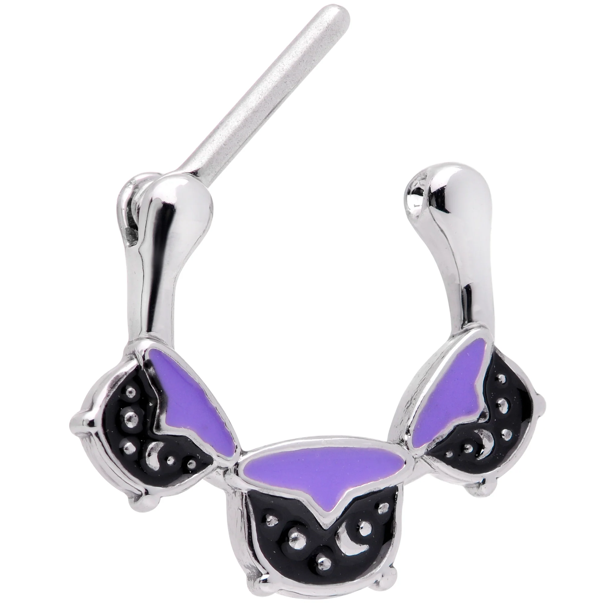 16G 3/8 Black Purple Cauldron Halloween Cartilage Clicker - Image 5