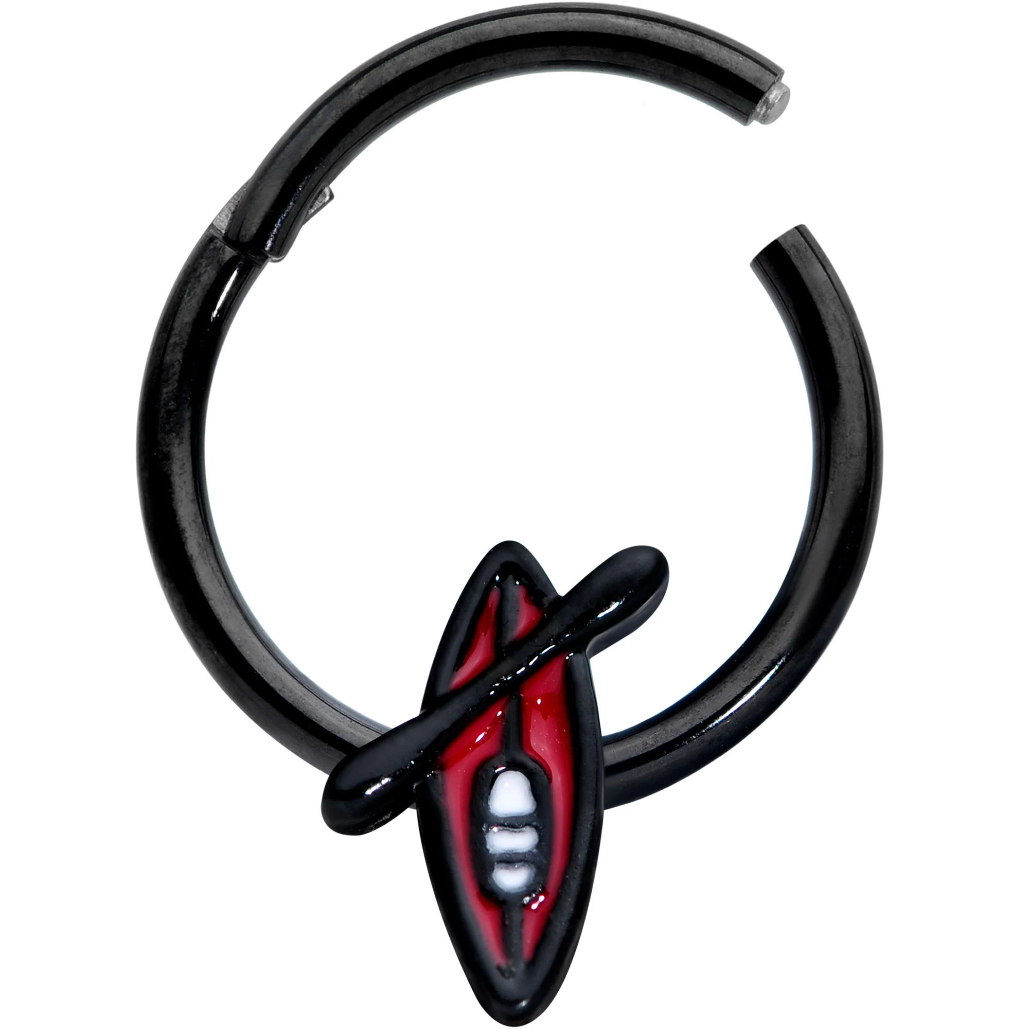 16G 3/8 Black Red Summer Kayak Boat Hinged Segment Ring - Image 2
