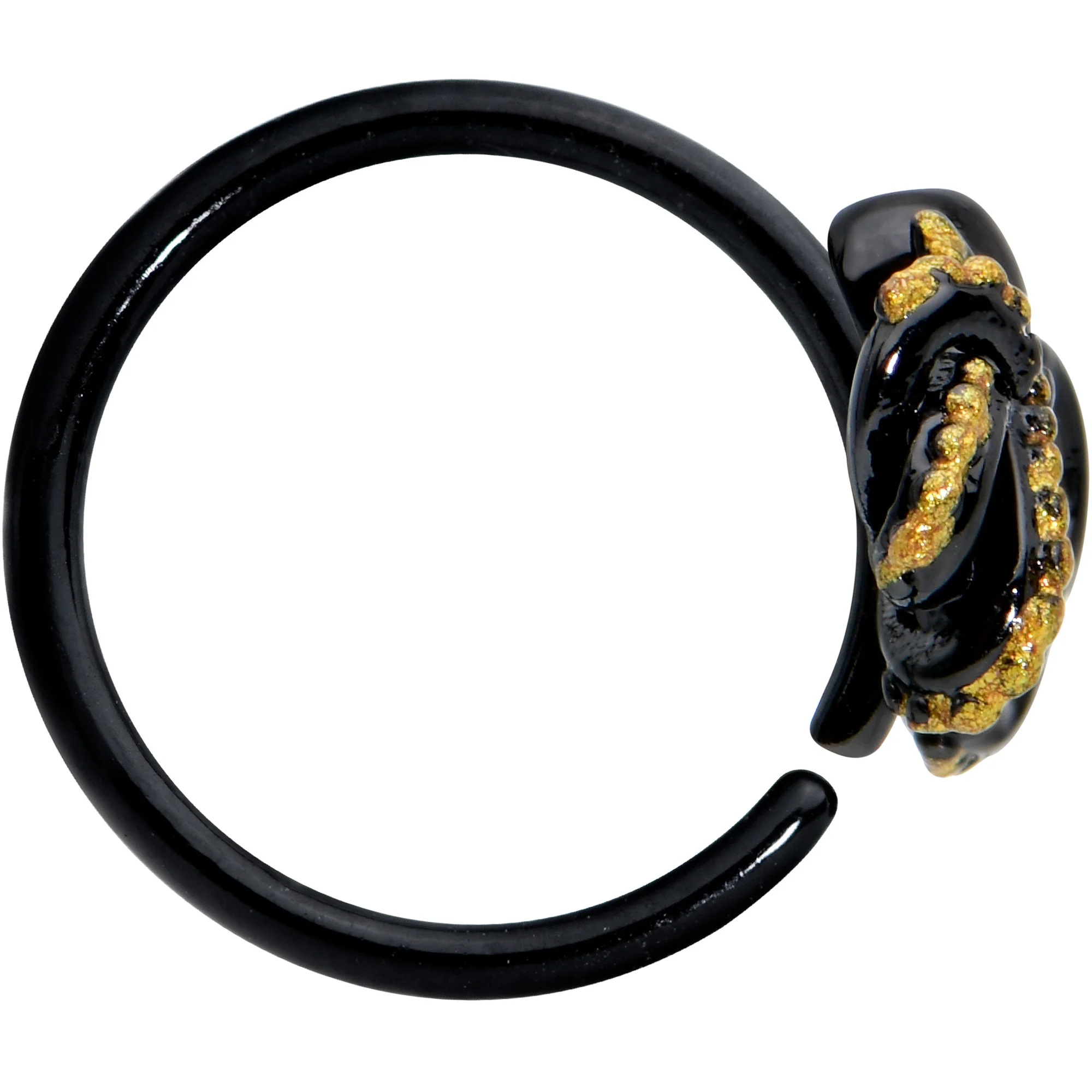20G 5/16 Black Understated Octopus Cartilage Closure Ring - Image 3