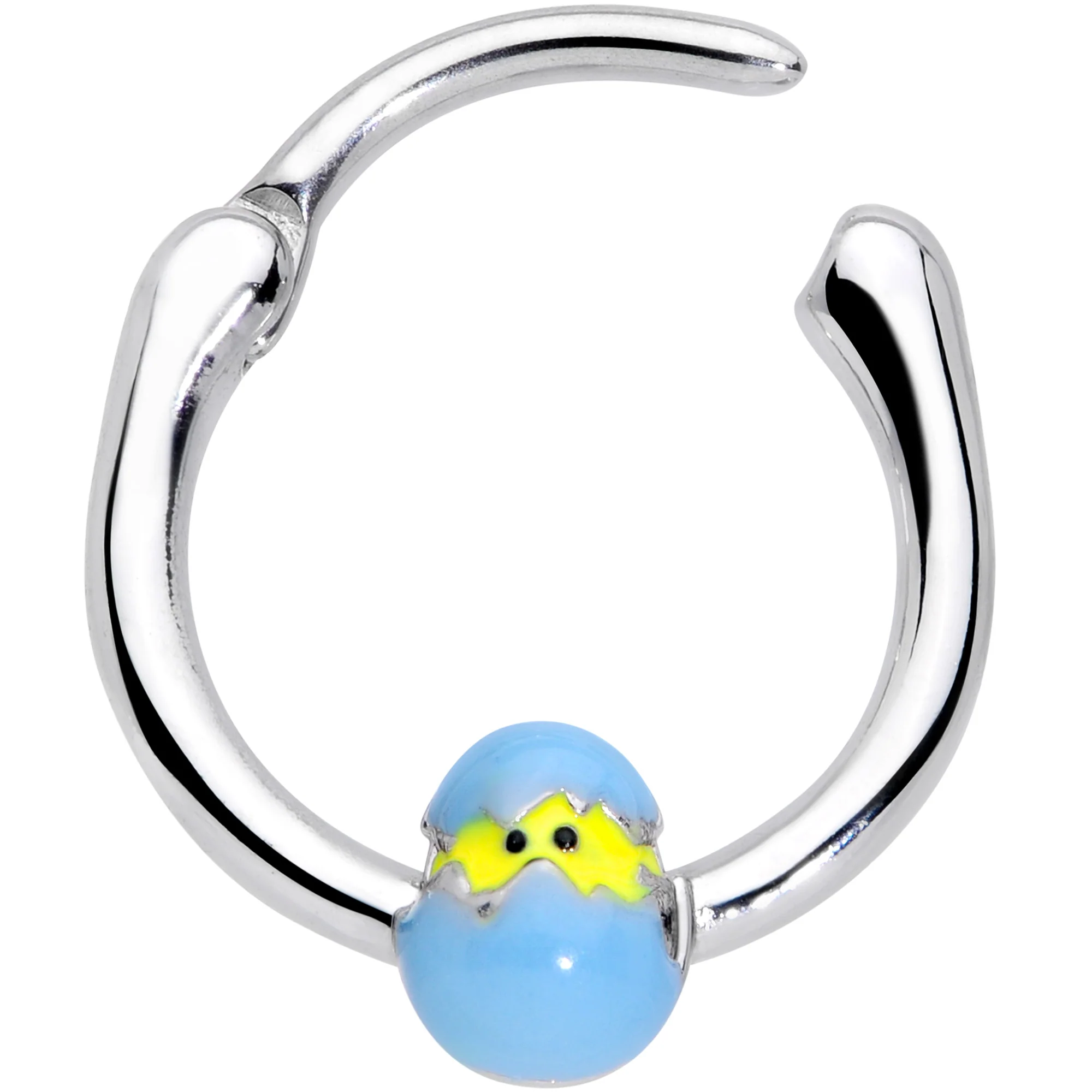 16G 3/8 Blue Easter Egg Chick Cartilage Clicker - Image 2