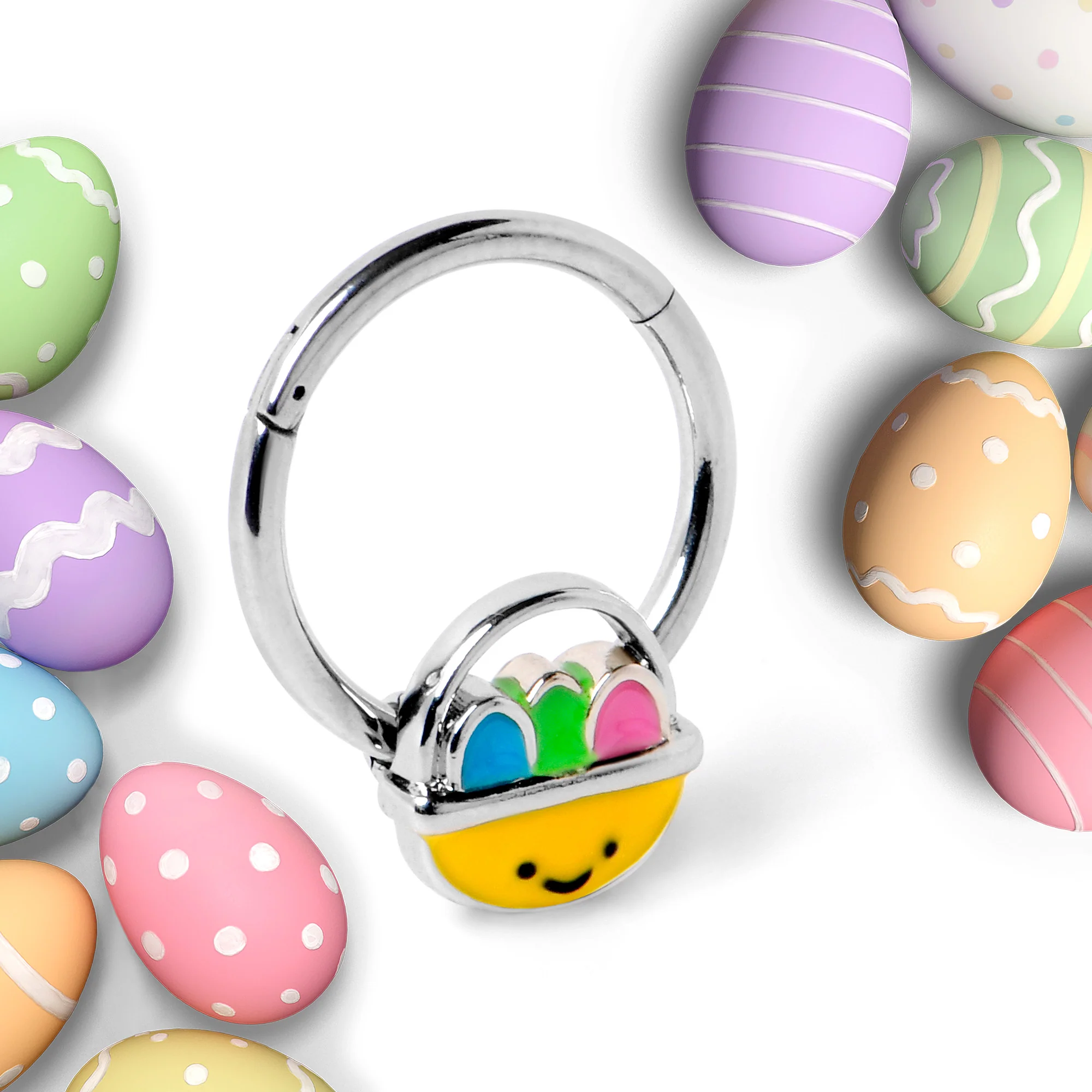 16G 3/8 Celebration Easter Easter Basket Hinged Segment Ring - Image 4