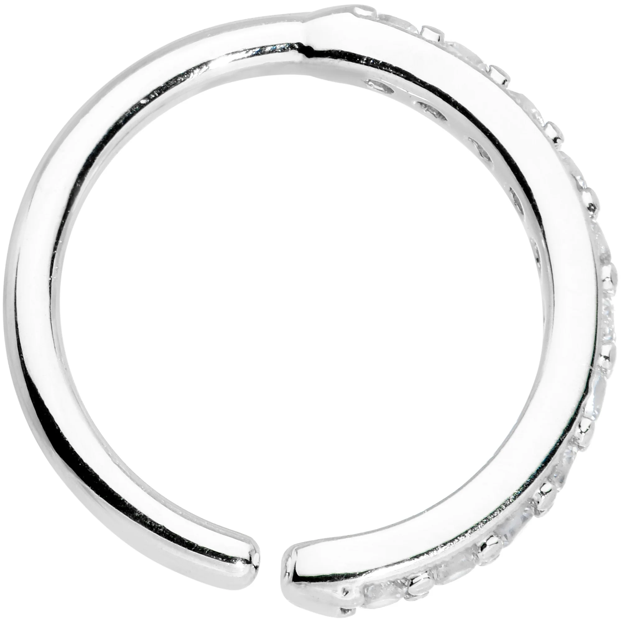 16G 3/8 Clear CZ Gem Forward Facing Closure Ring - Image 2