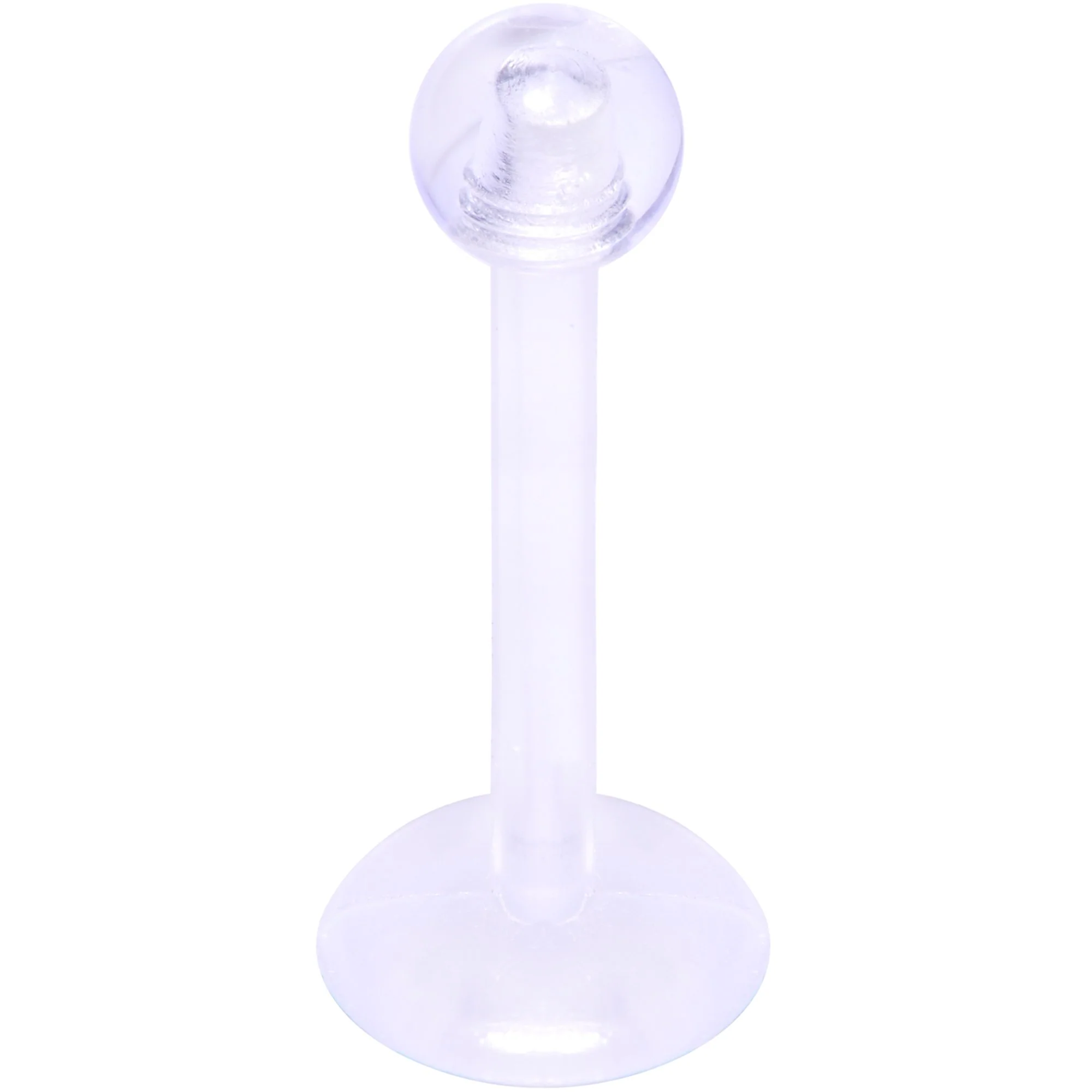 16G 3/8 Clear Flexible Bioplast Labret Monroe Tragus Retainer