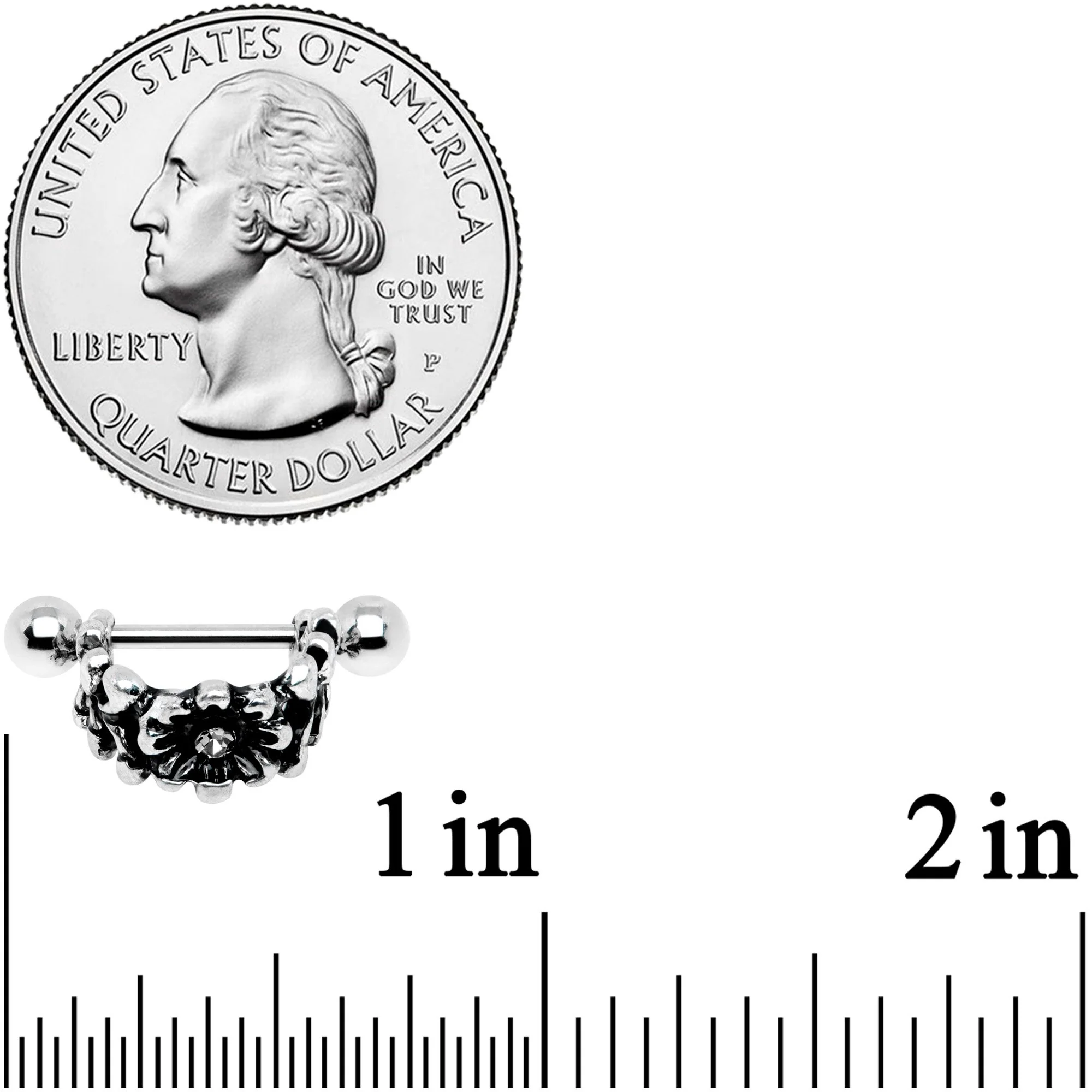 16G 3/8 Clear Gem Floral Wreath Cuff Cartilage Earring - Image 5