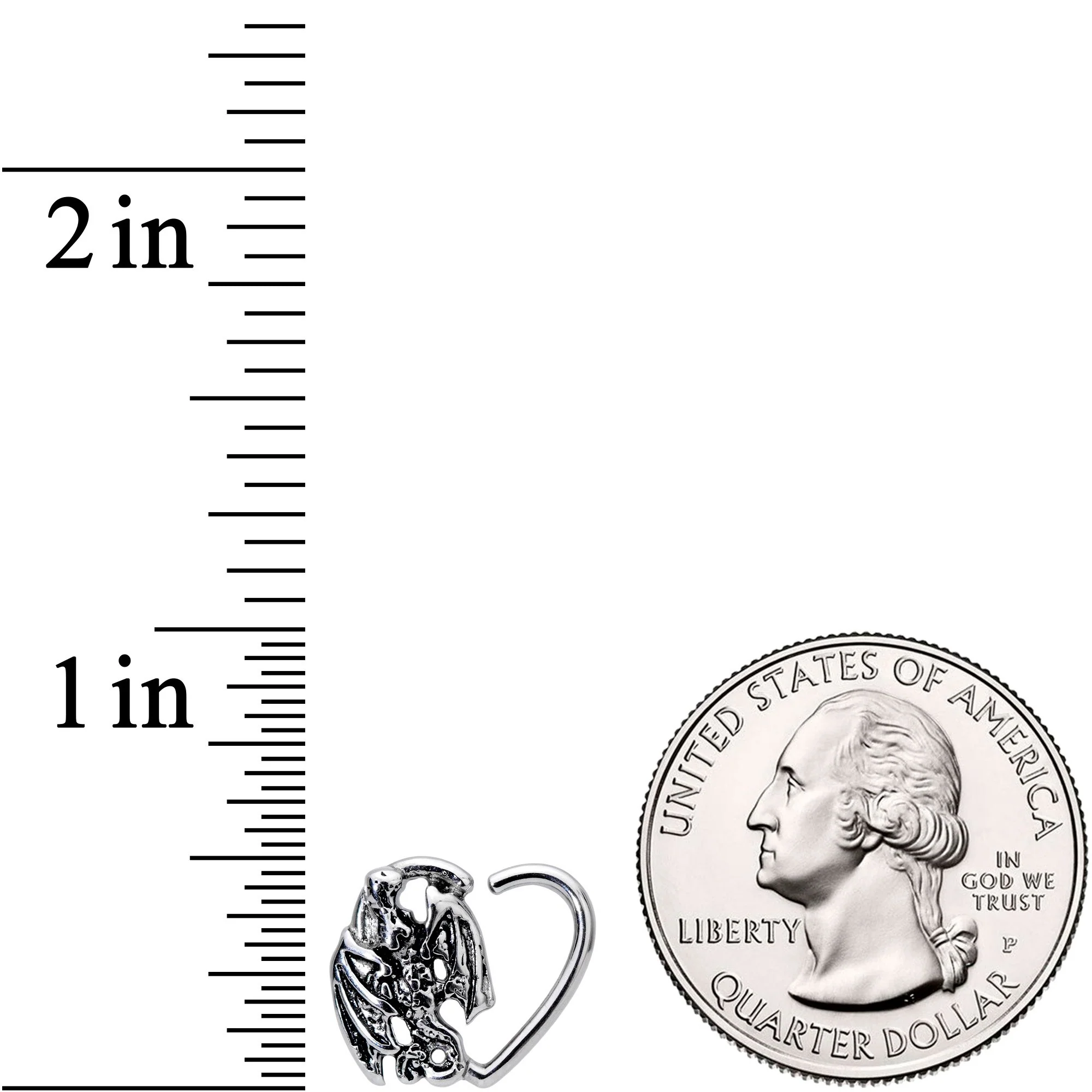 16G 3/8 Crouching Dragon Right Heart Closure Ring - Image 2
