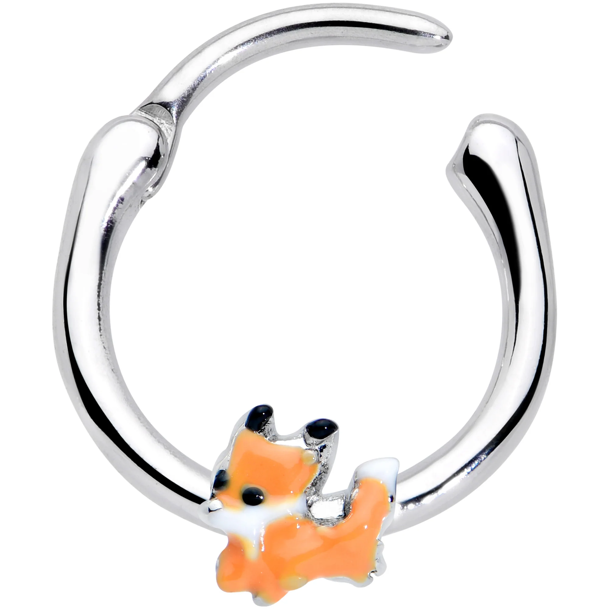 16G 3/8 Cute Fall Fox Cartilage Clicker - Image 2