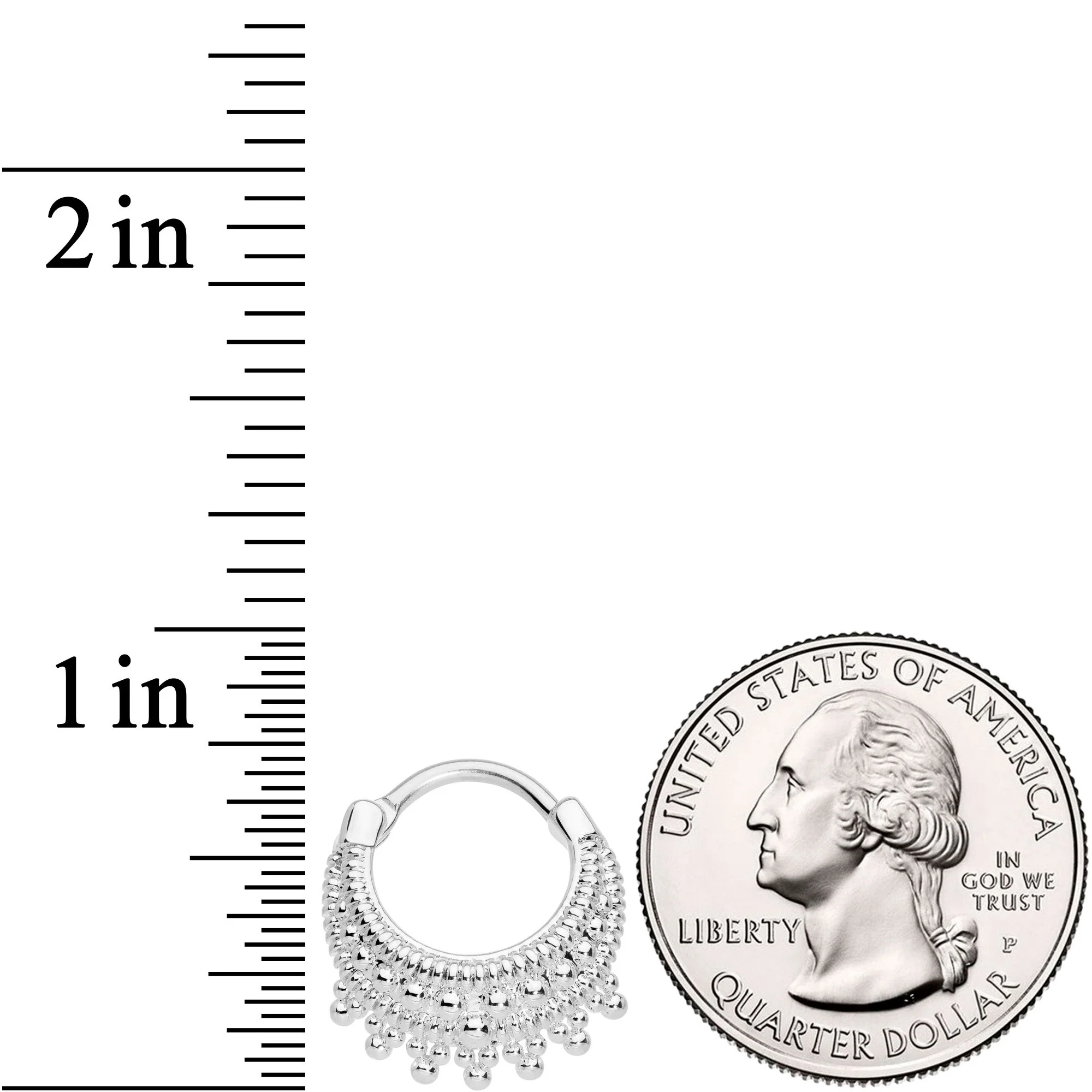16G 3/8 Debutante Fashion Hinged Septum Ring - Image 4
