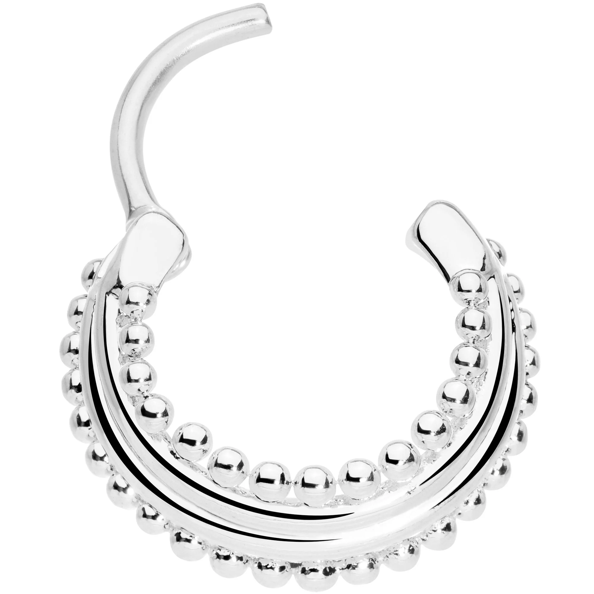 16G 3/8 Delicate Dots Hinged Septum Ring - Image 2