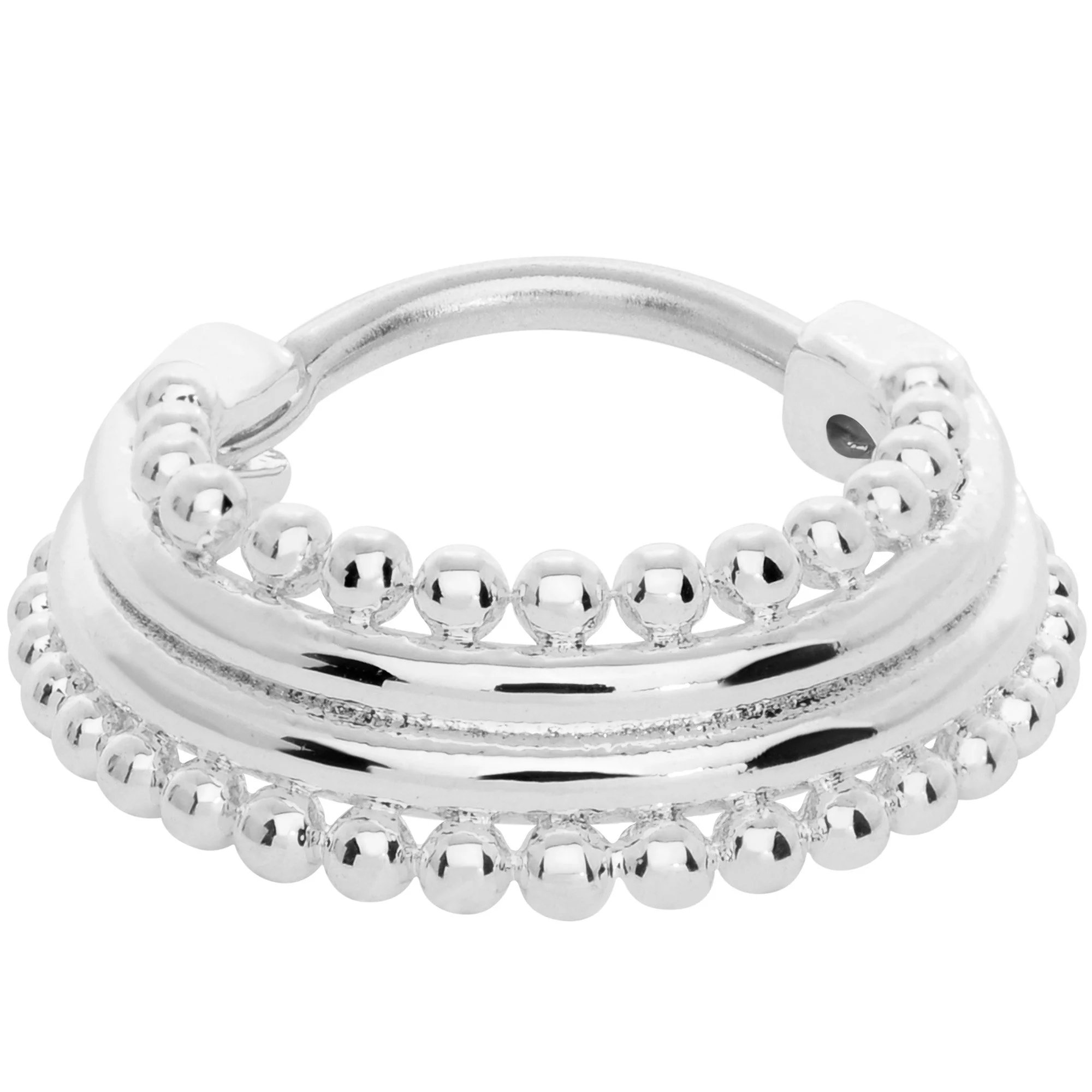 16G 3/8 Delicate Dots Hinged Septum Ring - Image 3