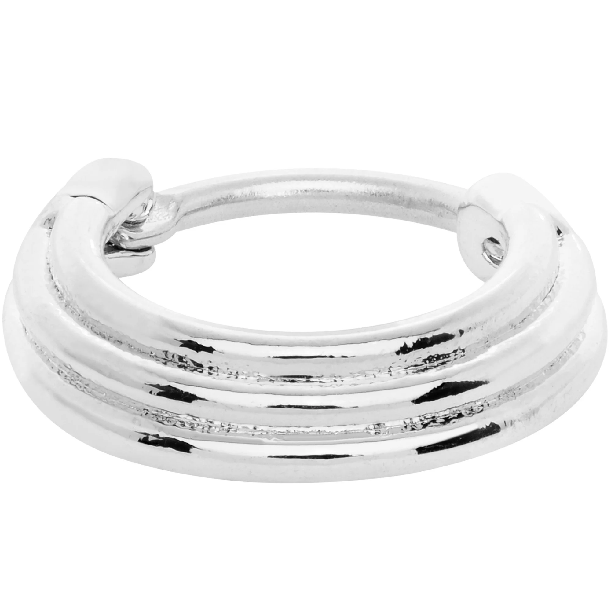 16G 3/8 Delicate Grooves Hinged Septum Ring - Image 3