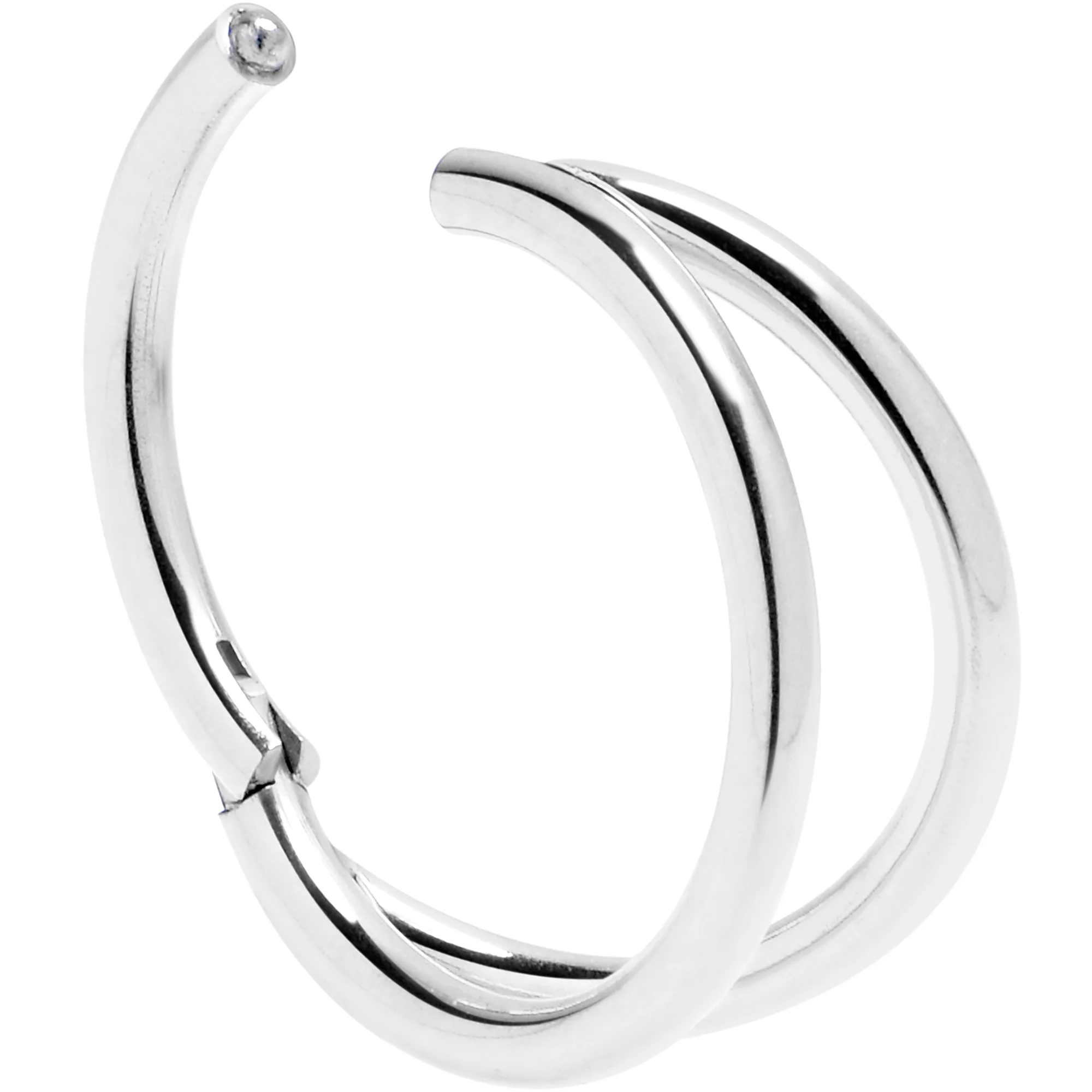 16G 3/8 Double Row Illusion Hinged Segment Ring - Image 2