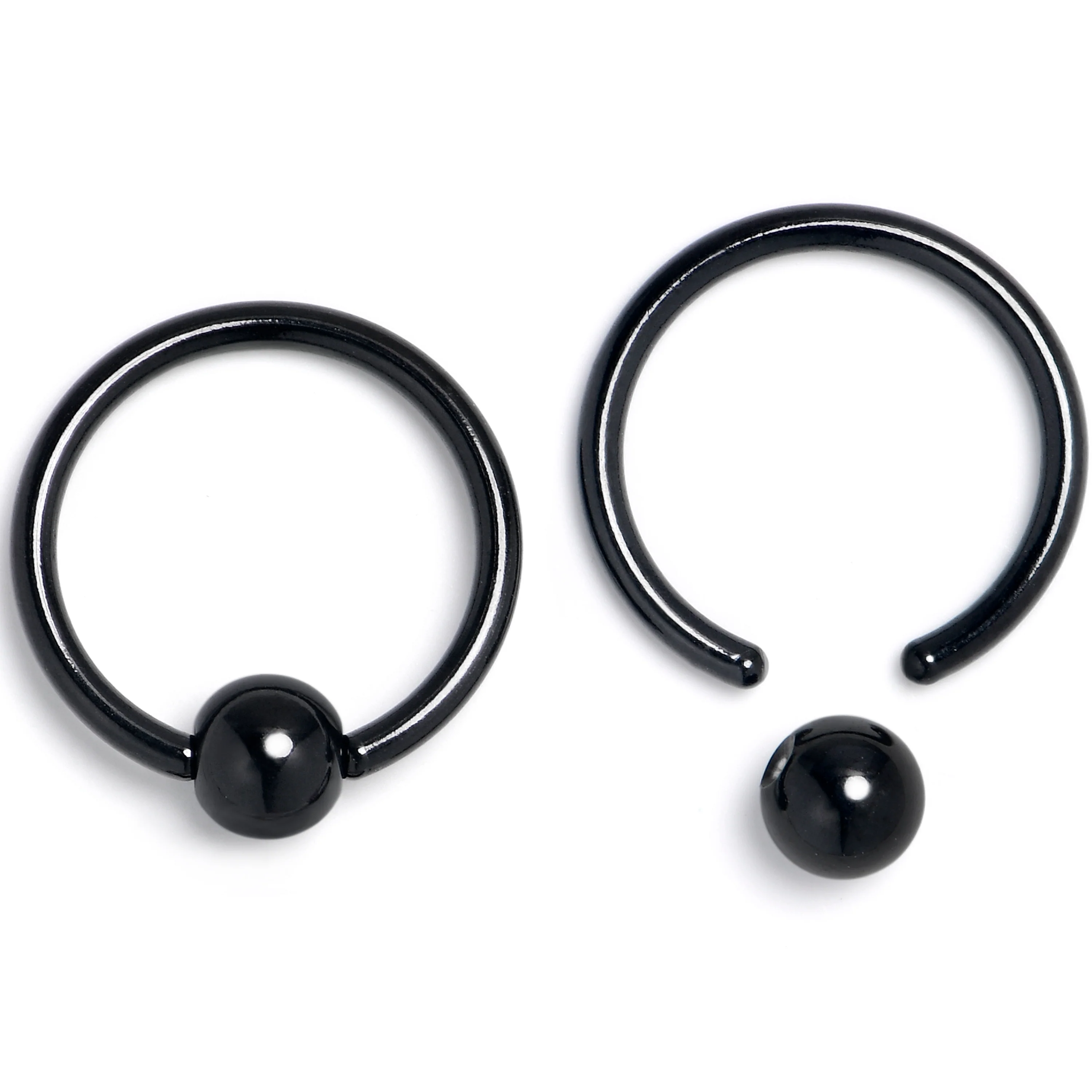 16G 3/8 Green Faux Opal Black Moon Sun BCR Horseshoe Set of 4 - Image 3