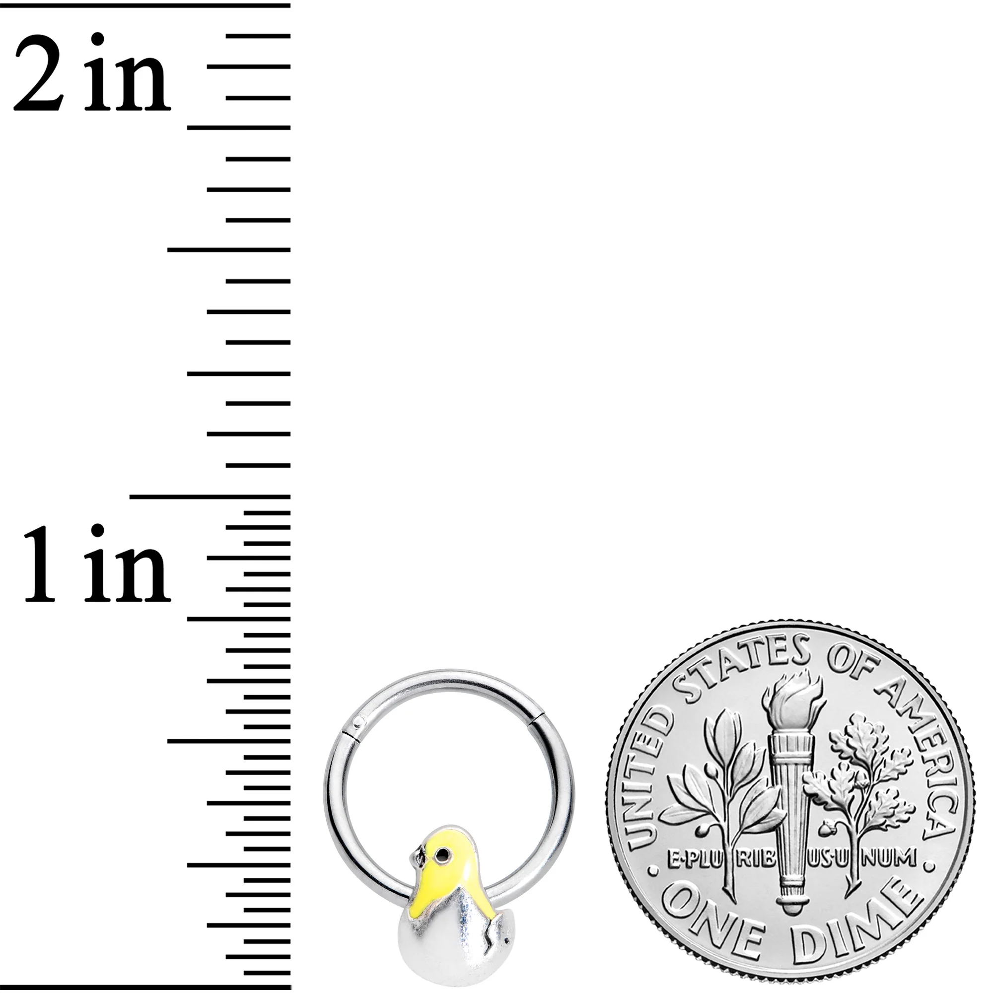 16G 3/8 Hatching Easter Chick Hinged Segment Ring - Image 3