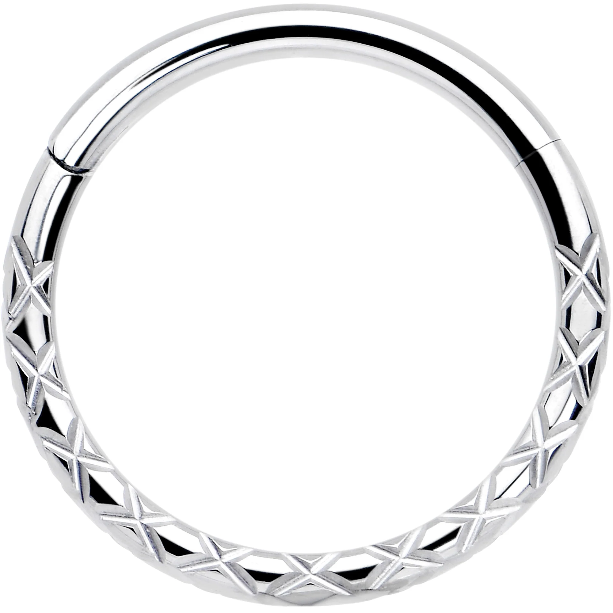 16G 3/8 Implant Grade Titanium Snakeskin Style Hinged Segment Ring