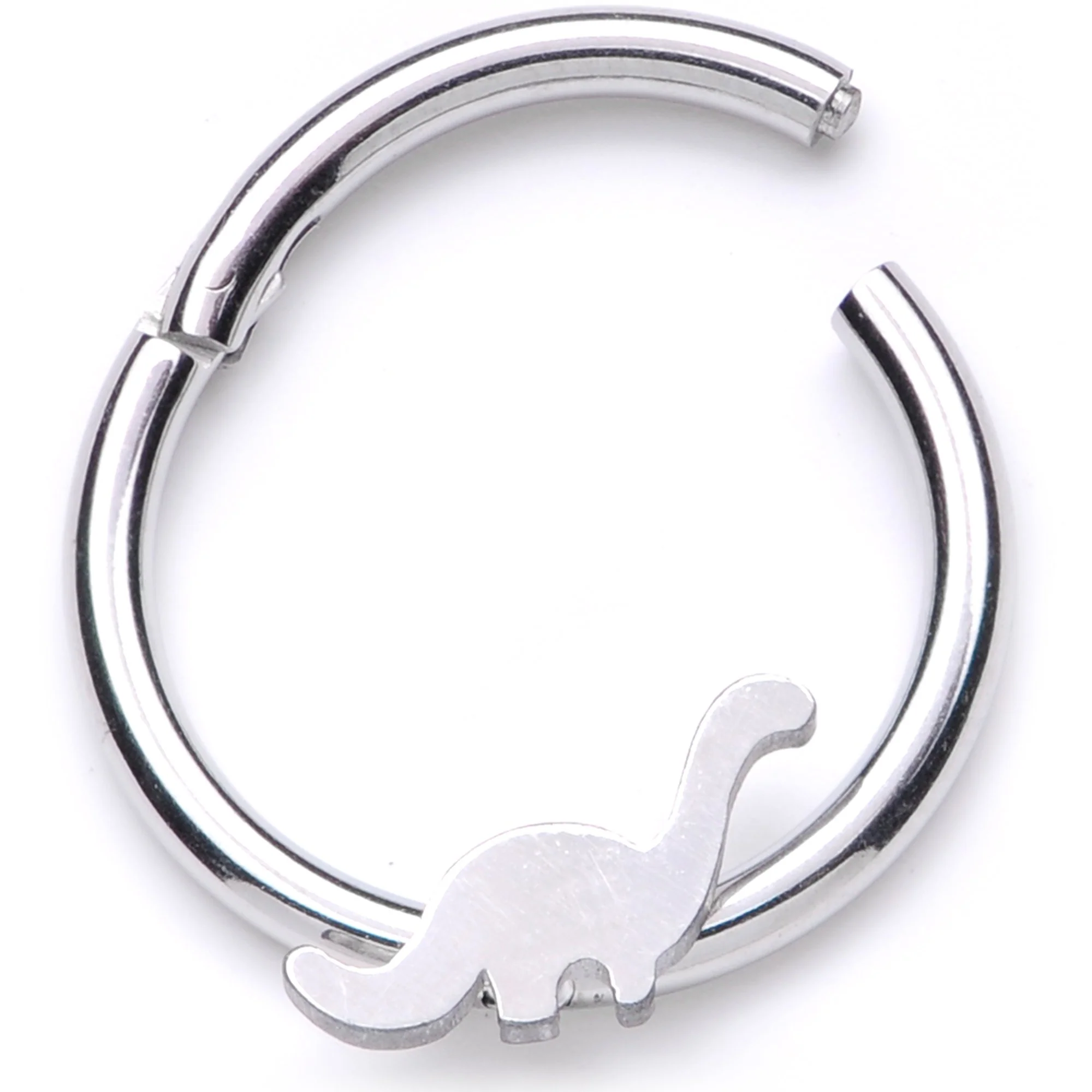 16G 3/8 Itty Bitty Brontosaurus Dinosaur Hinged Segment Ring - Image 2