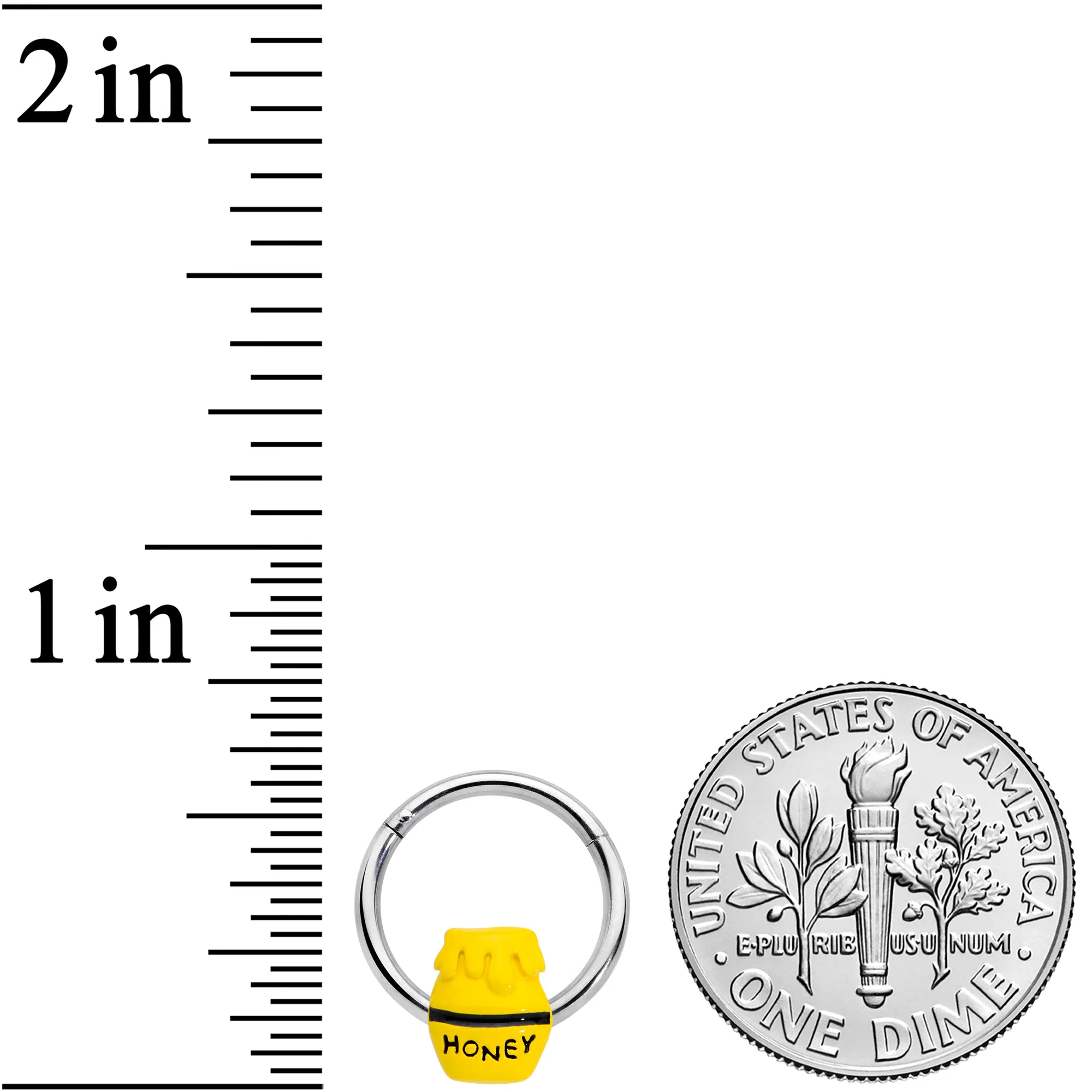 16G 3/8 Jar of Honey Hinged Segment Ring - Image 3