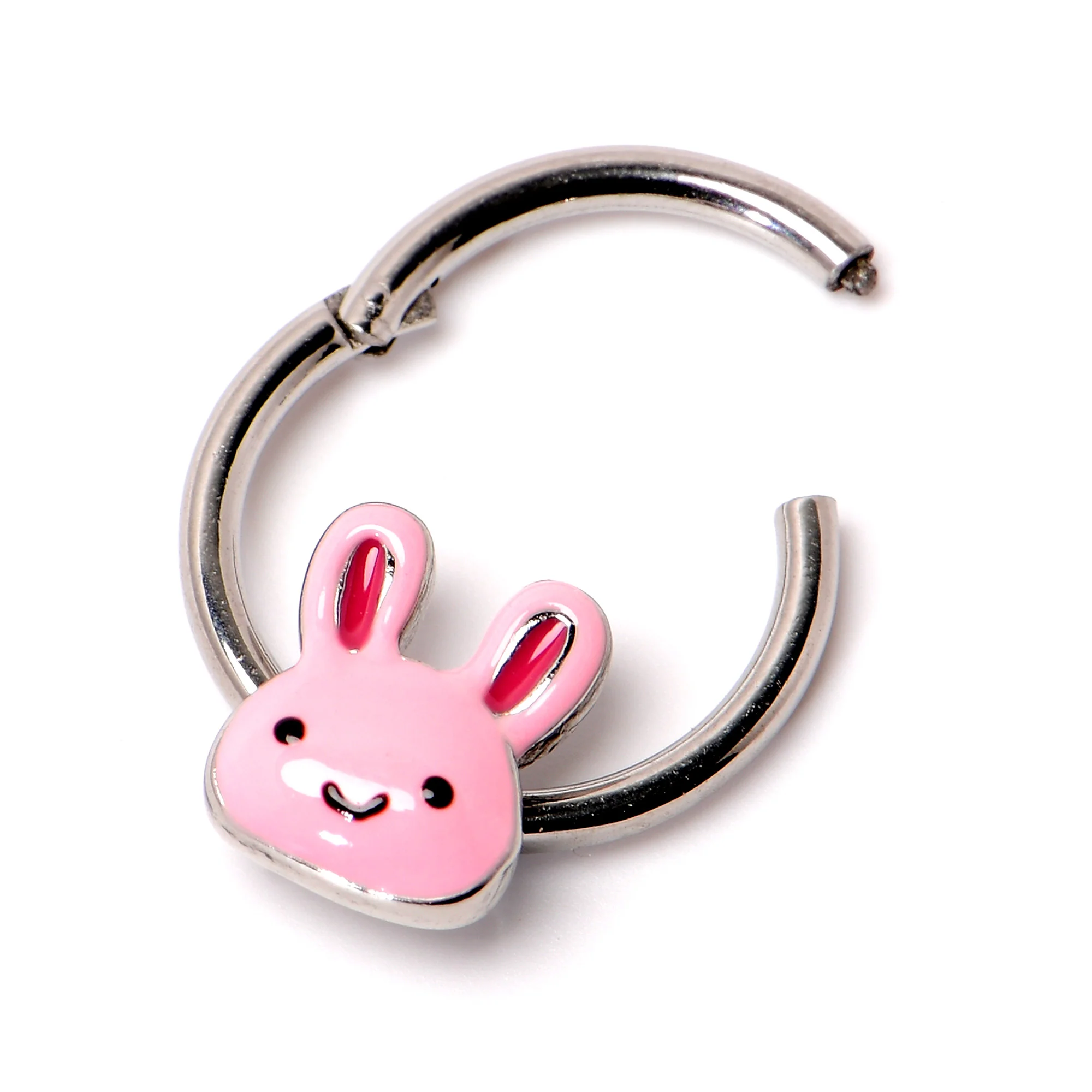 16G 3/8 Kawaii Cutie Easter Bunny Hinged Segment Ring - Image 5