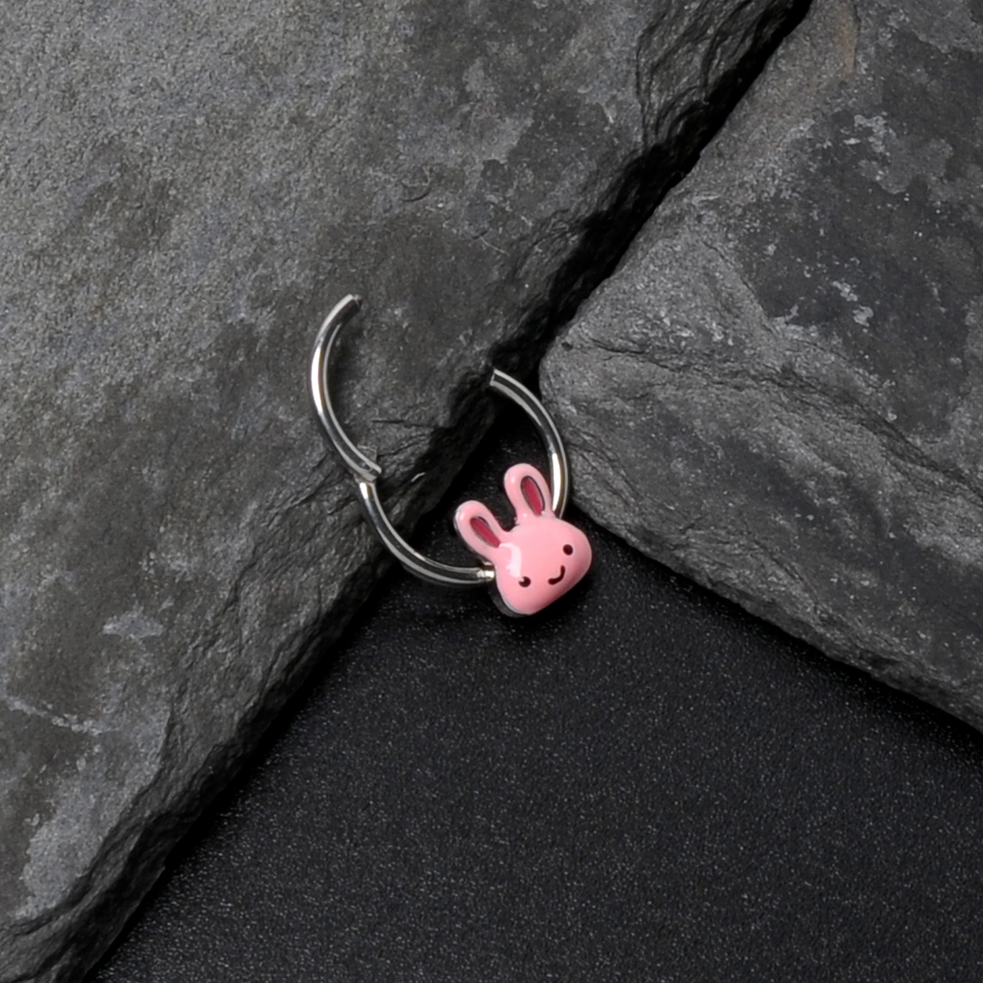 16G 3/8 Kawaii Cutie Easter Bunny Hinged Segment Ring - Image 7