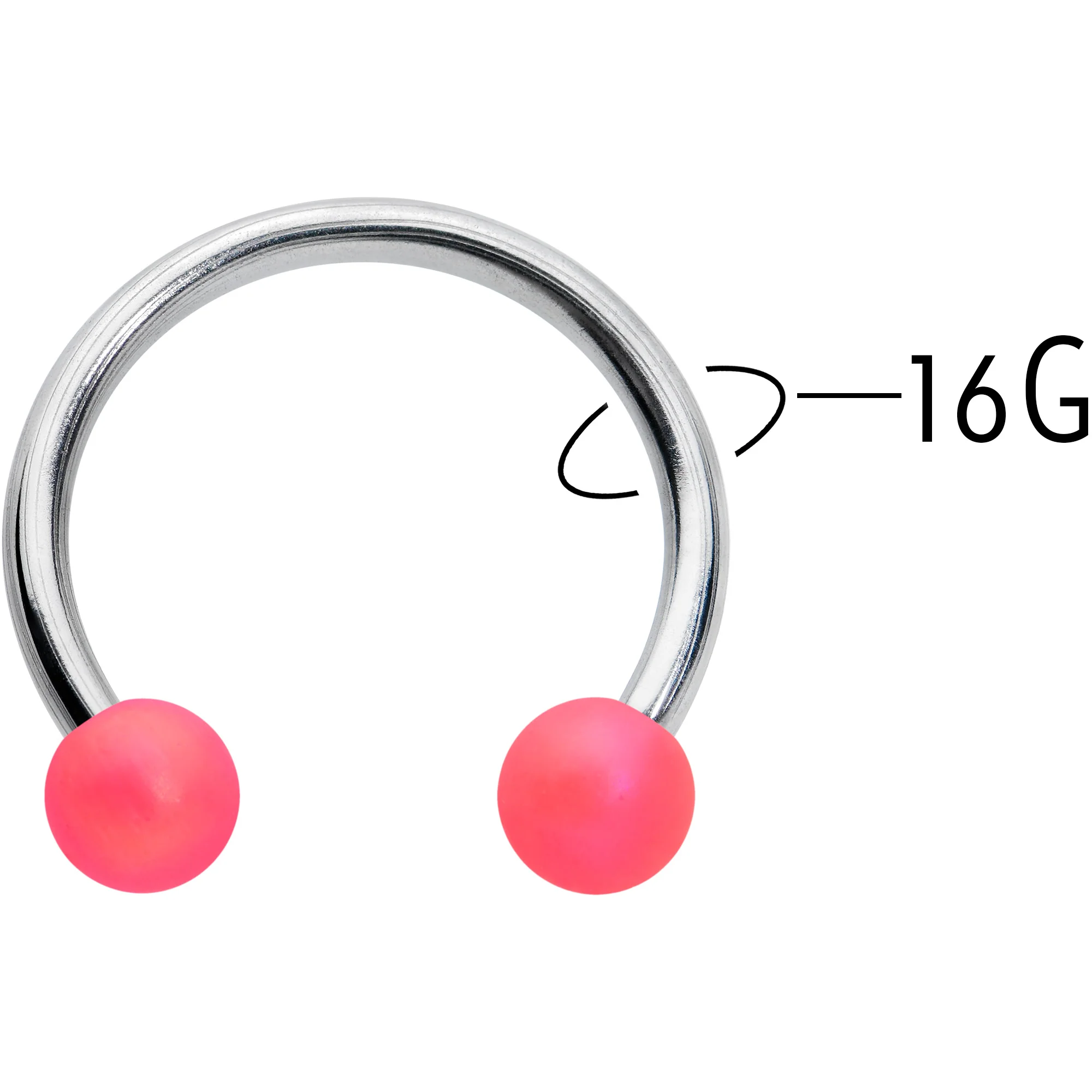16G 3/8 Matte Pink Aurora Horseshoe Circular Barbell - Image 3