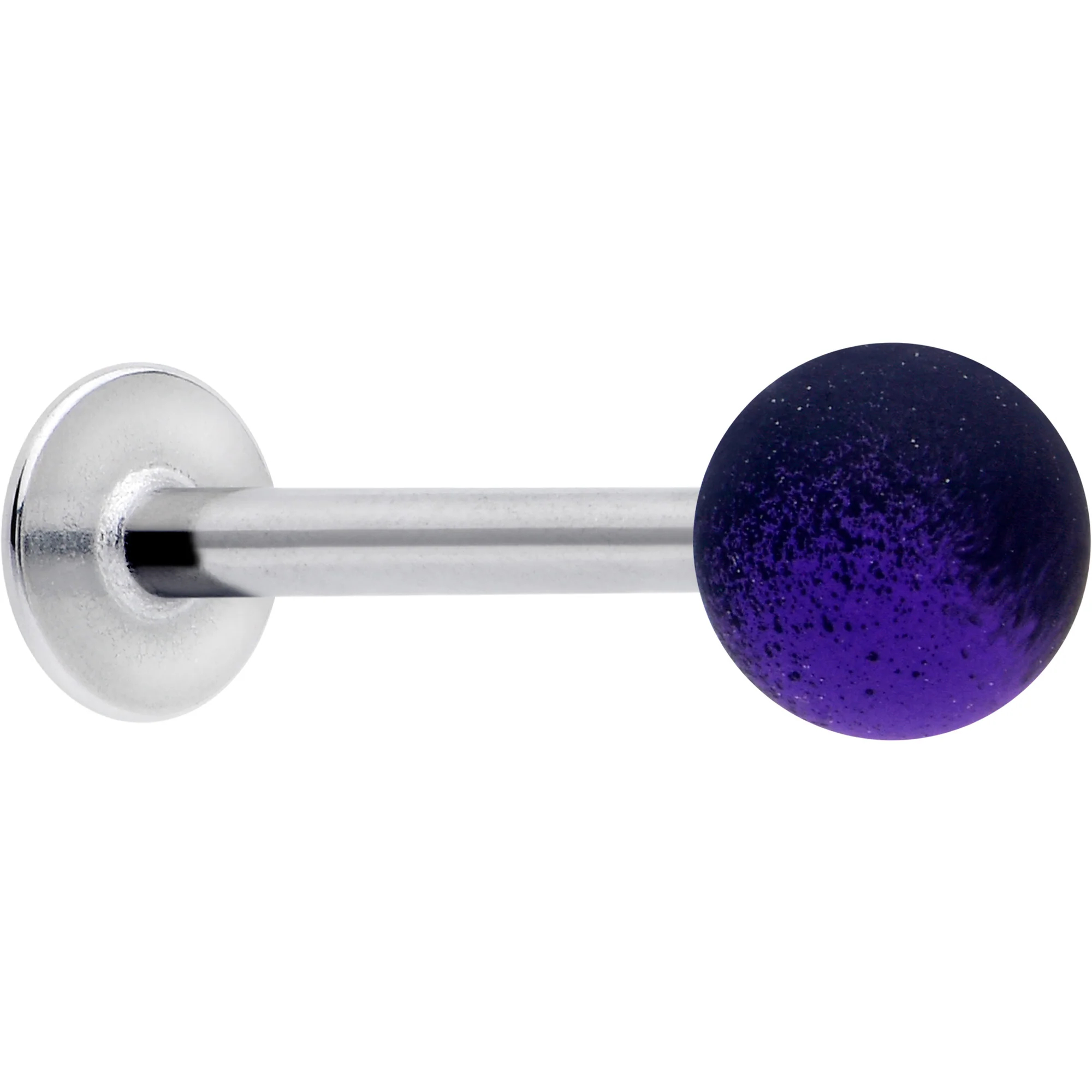 16G 3/8 Ombre Purple Black Soft Finish Labret Monroe Tragus - Image 5