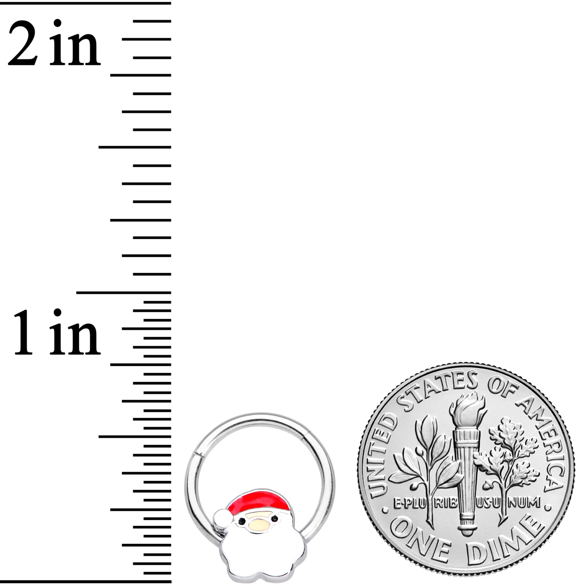 16G 3/8 Santa Claus Christmas Hinged Segment Ring - Image 5