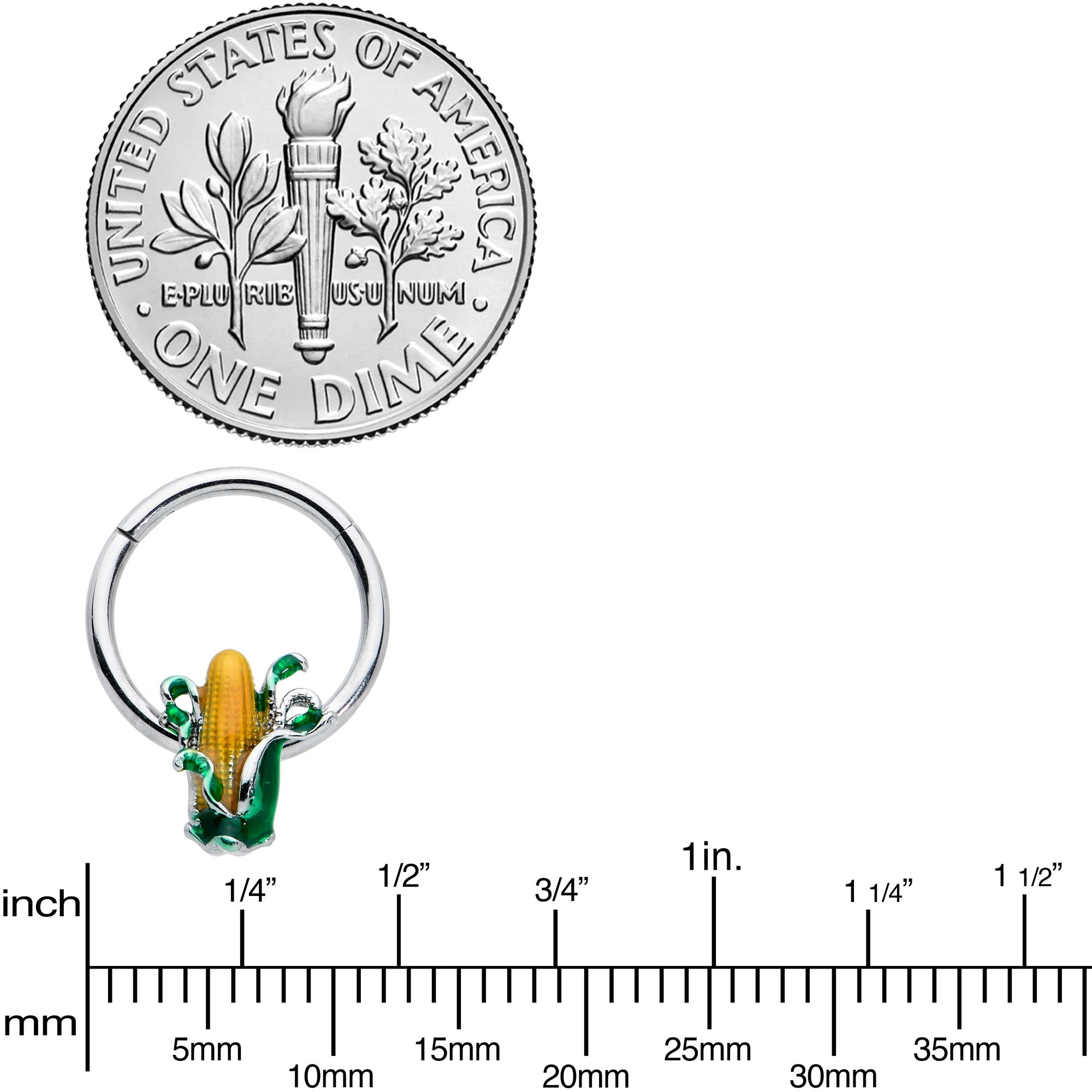 16G 3/8 Summer Corn On The Cob Hinged Segment Ring - Image 3