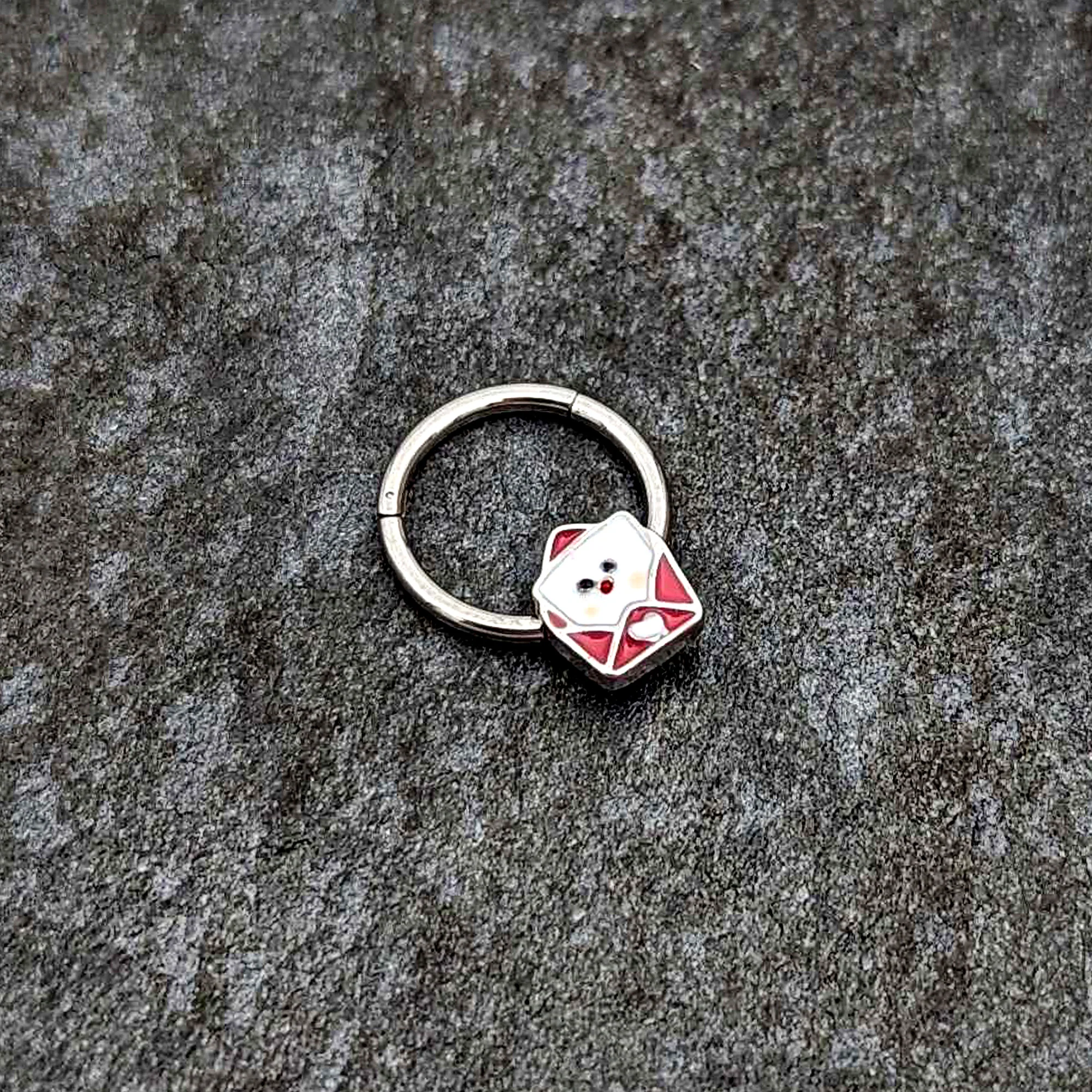 16G 3/8 Sweet Love Letter Valentine Hinged Segment Ring - Image 4