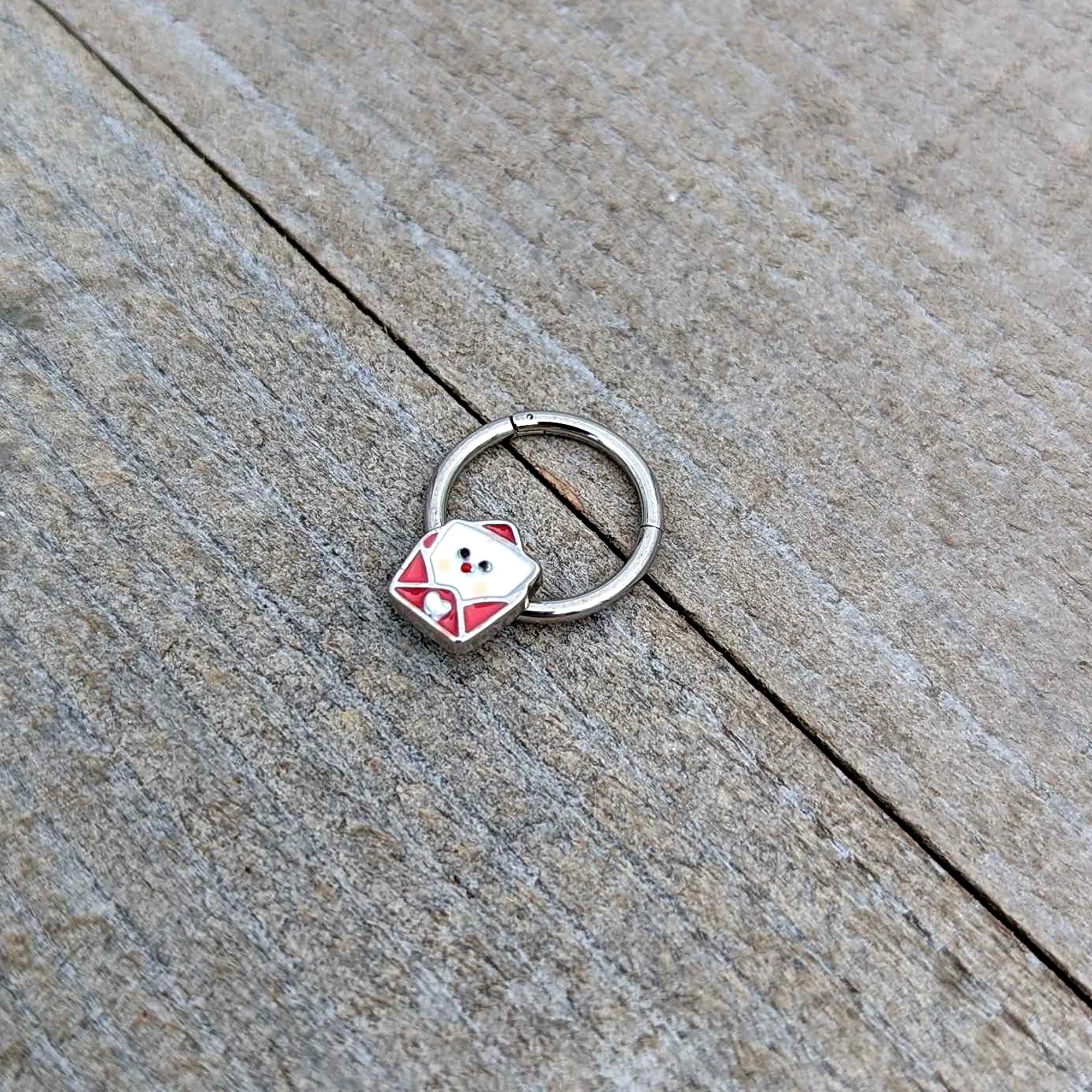 16G 3/8 Sweet Love Letter Valentine Hinged Segment Ring - Image 6