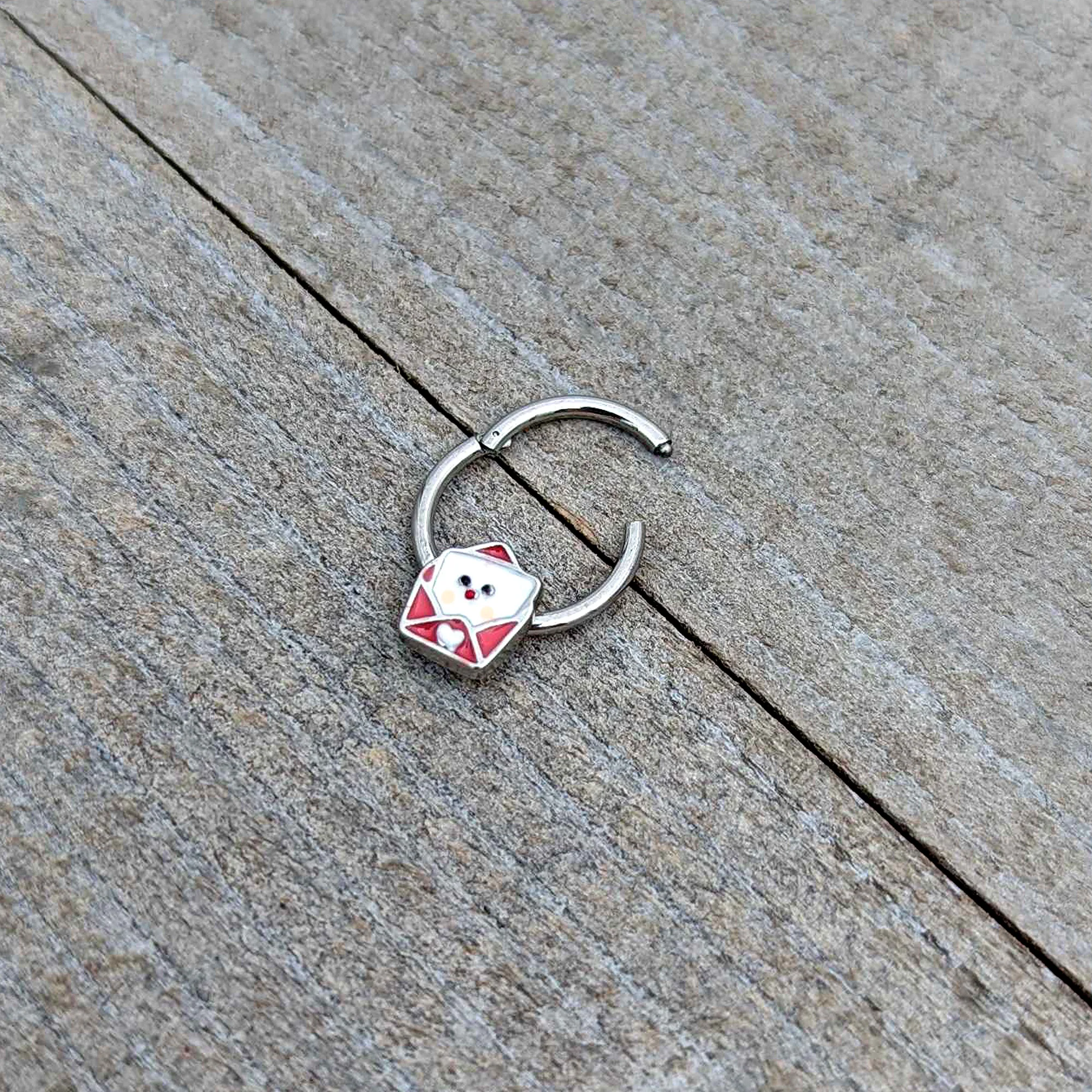 16G 3/8 Sweet Love Letter Valentine Hinged Segment Ring - Image 7