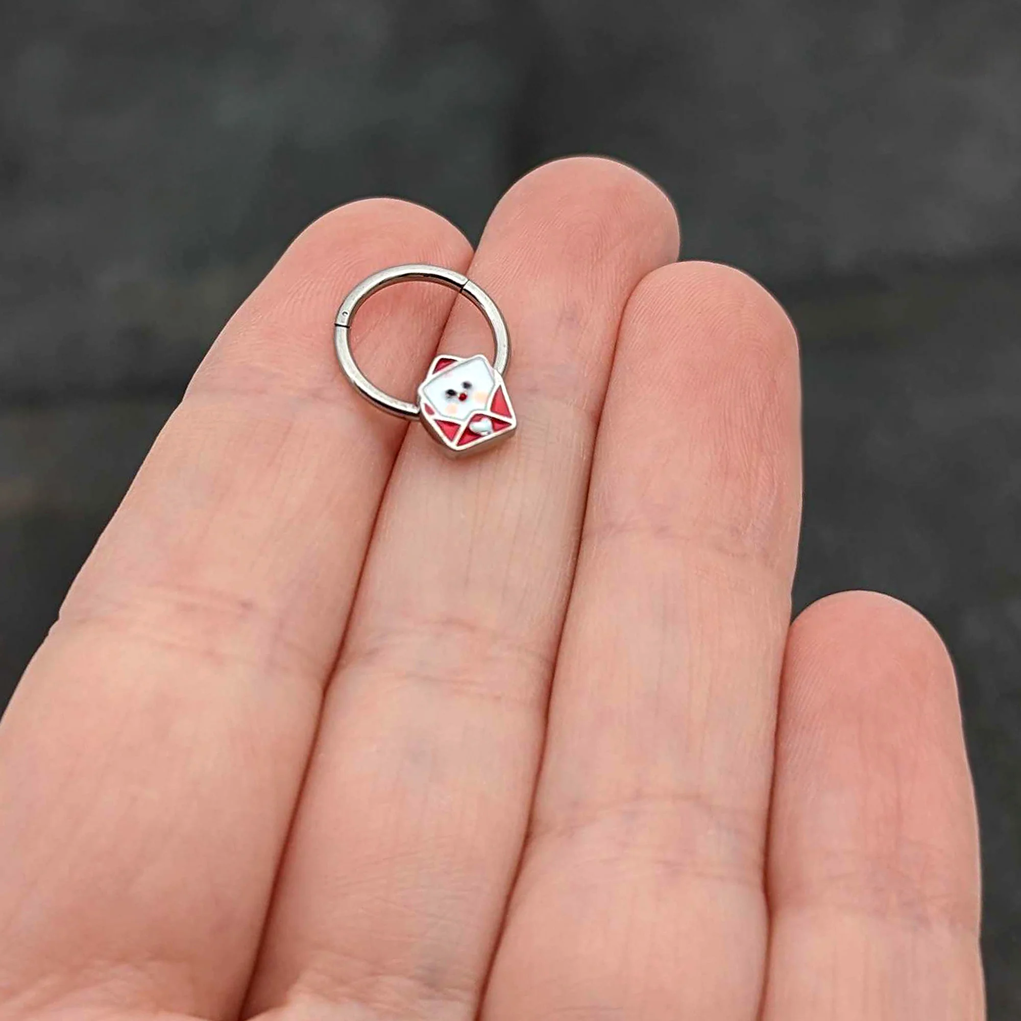 16G 3/8 Sweet Love Letter Valentine Hinged Segment Ring - Image 8