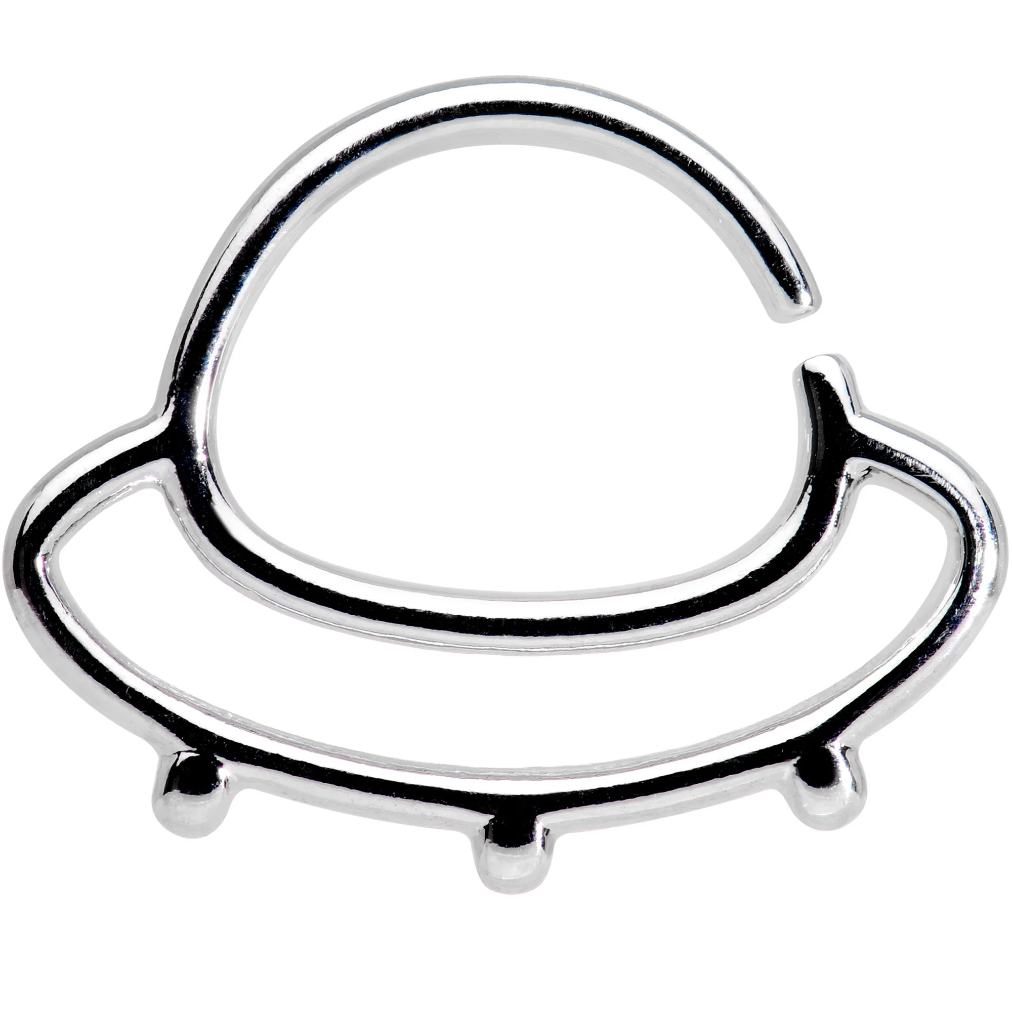 16G 3/8" Outer Space UFO Septum Ring - Image 3