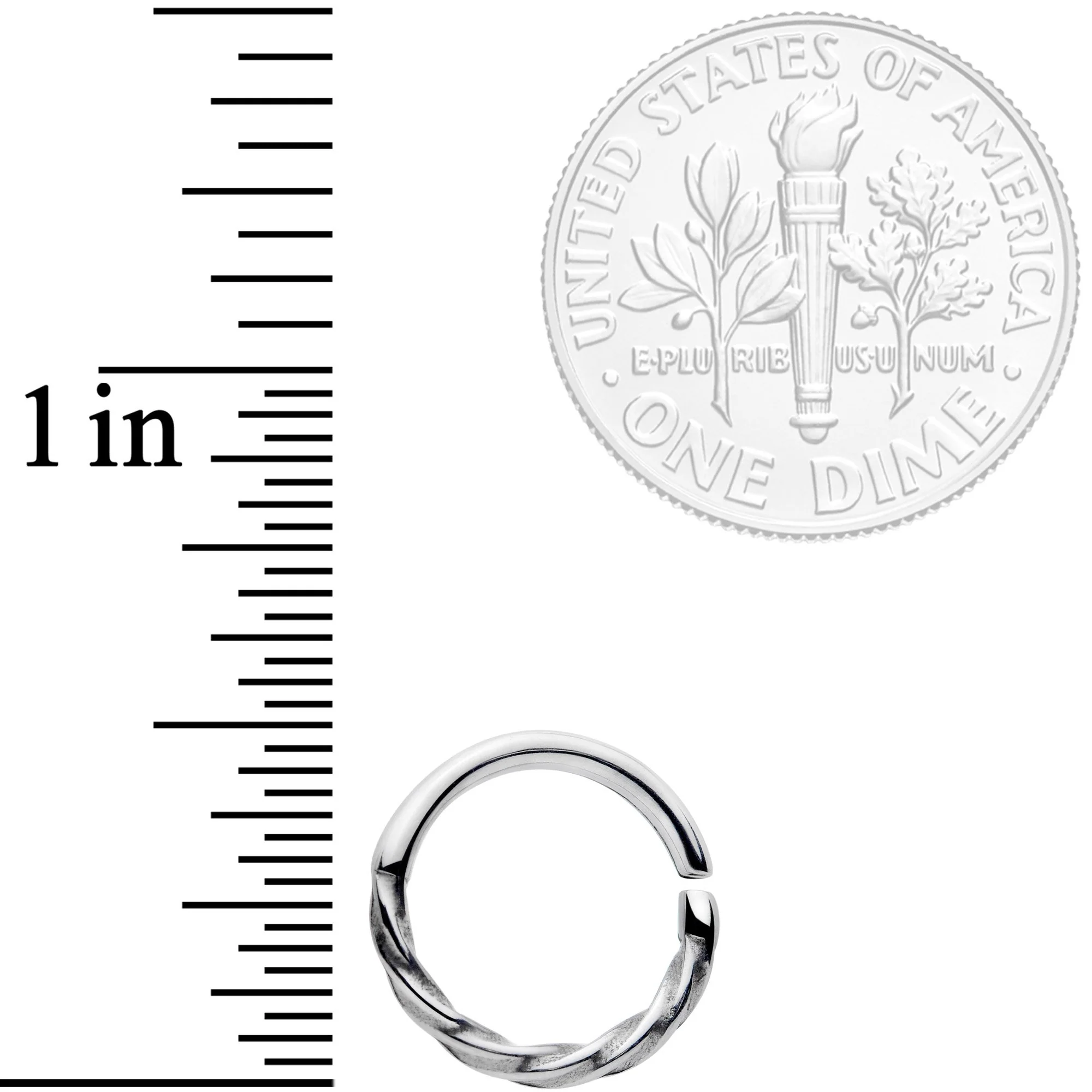 16G 3/8 A Simple Twist Septum Closure Ring - Image 2