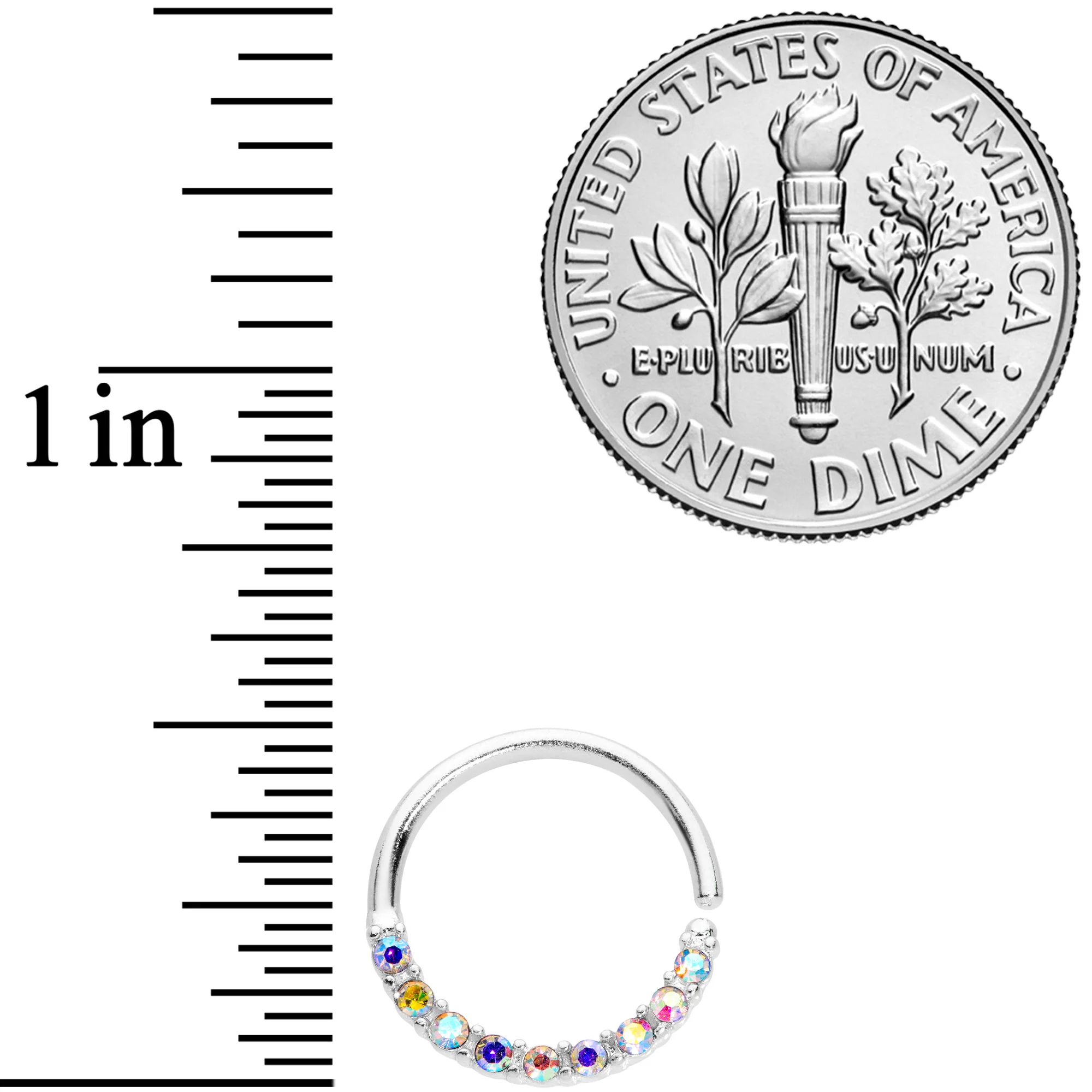 16G 3/8 Aurora Gem Simple Elegance Seamless Circular Ring - Image 2